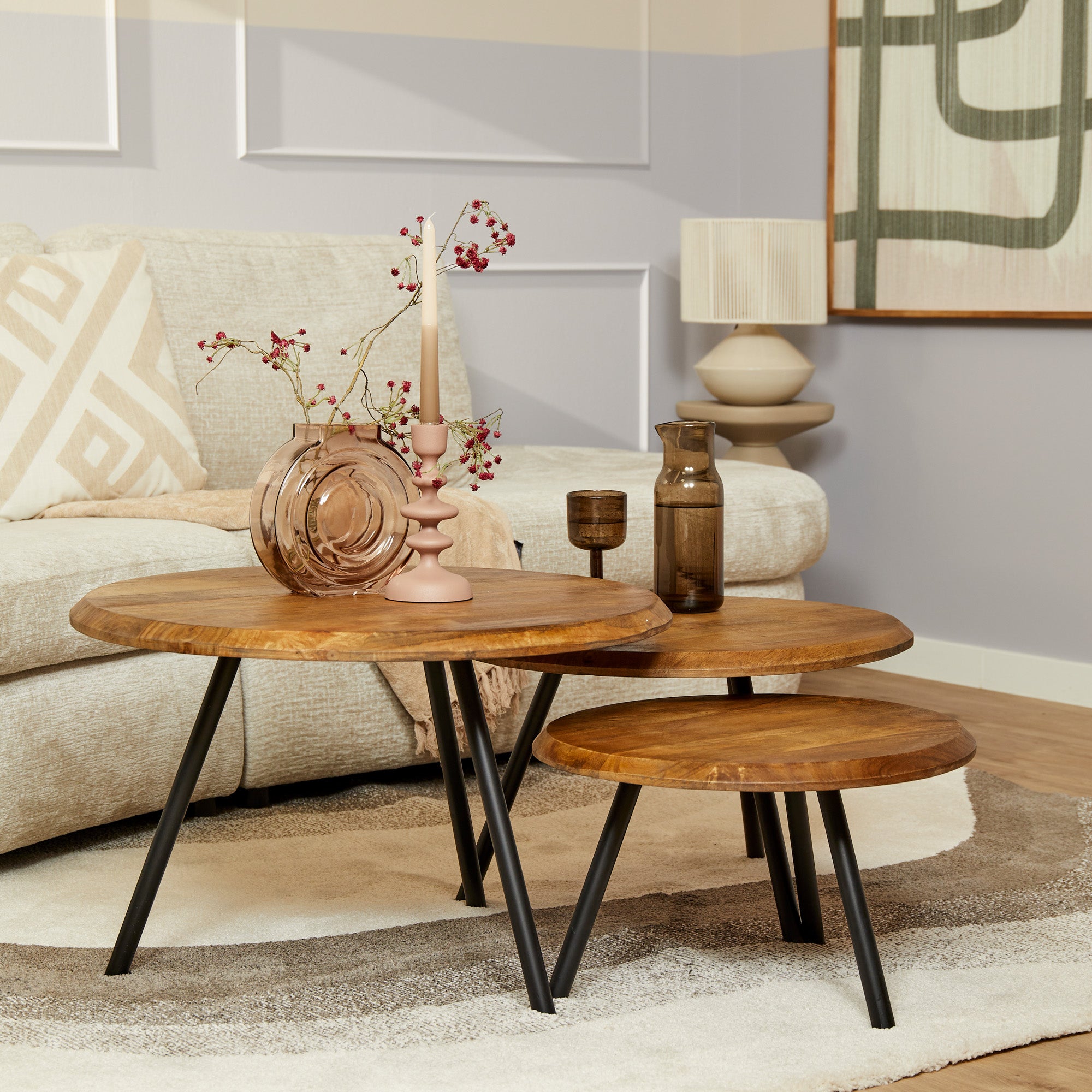 Starfurn salontafel Ohio – bruin – 70x70x45cm