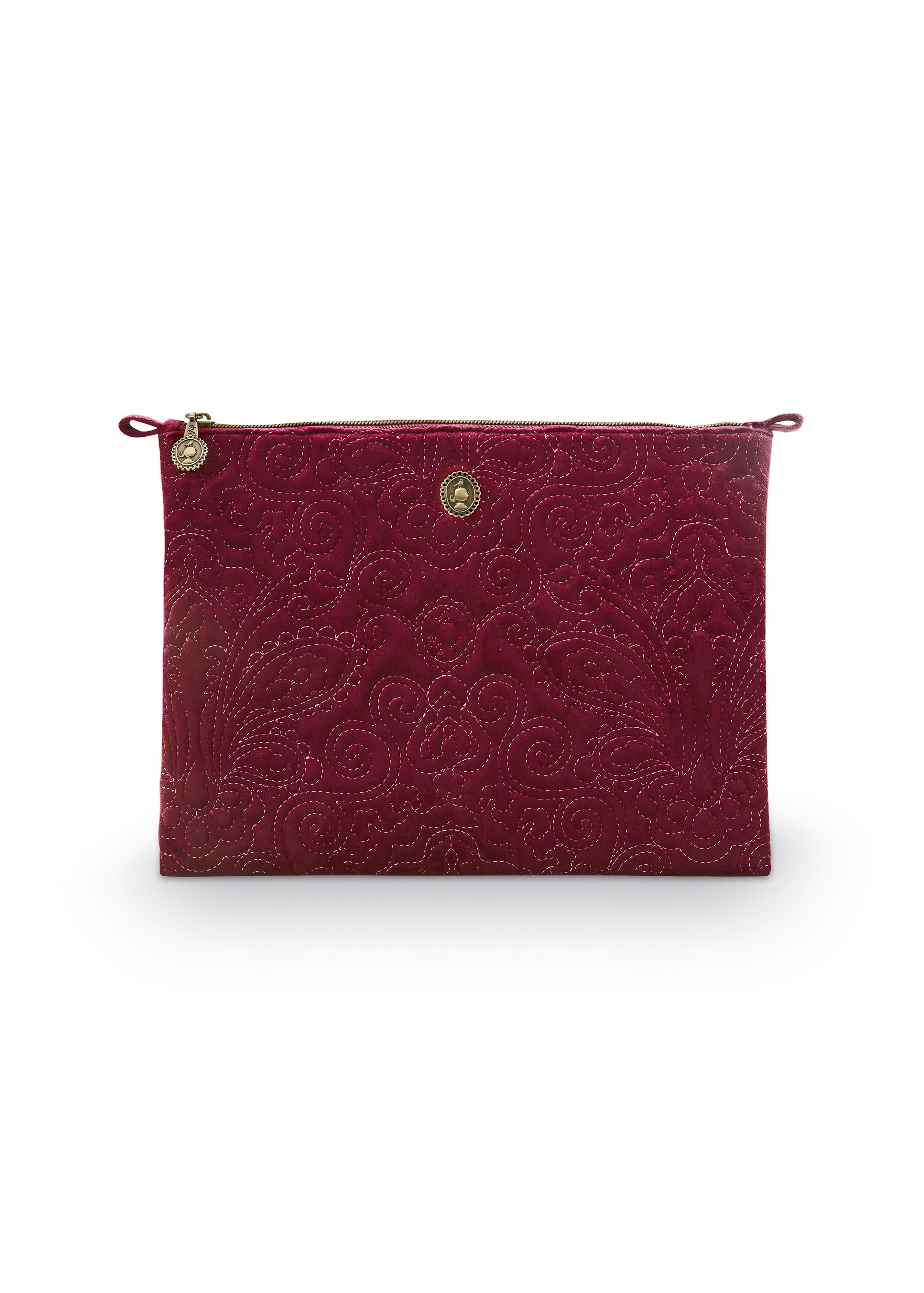 Pip Studio – Charly Make up tasje – Velvet Quiltey Days – Rood – 22 x