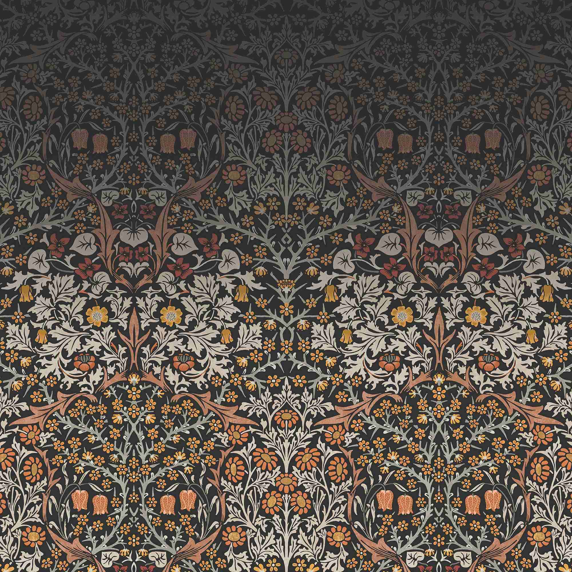 William Morris at Home Fotobehang – Blackthorn Charcoal – 400×250 cm