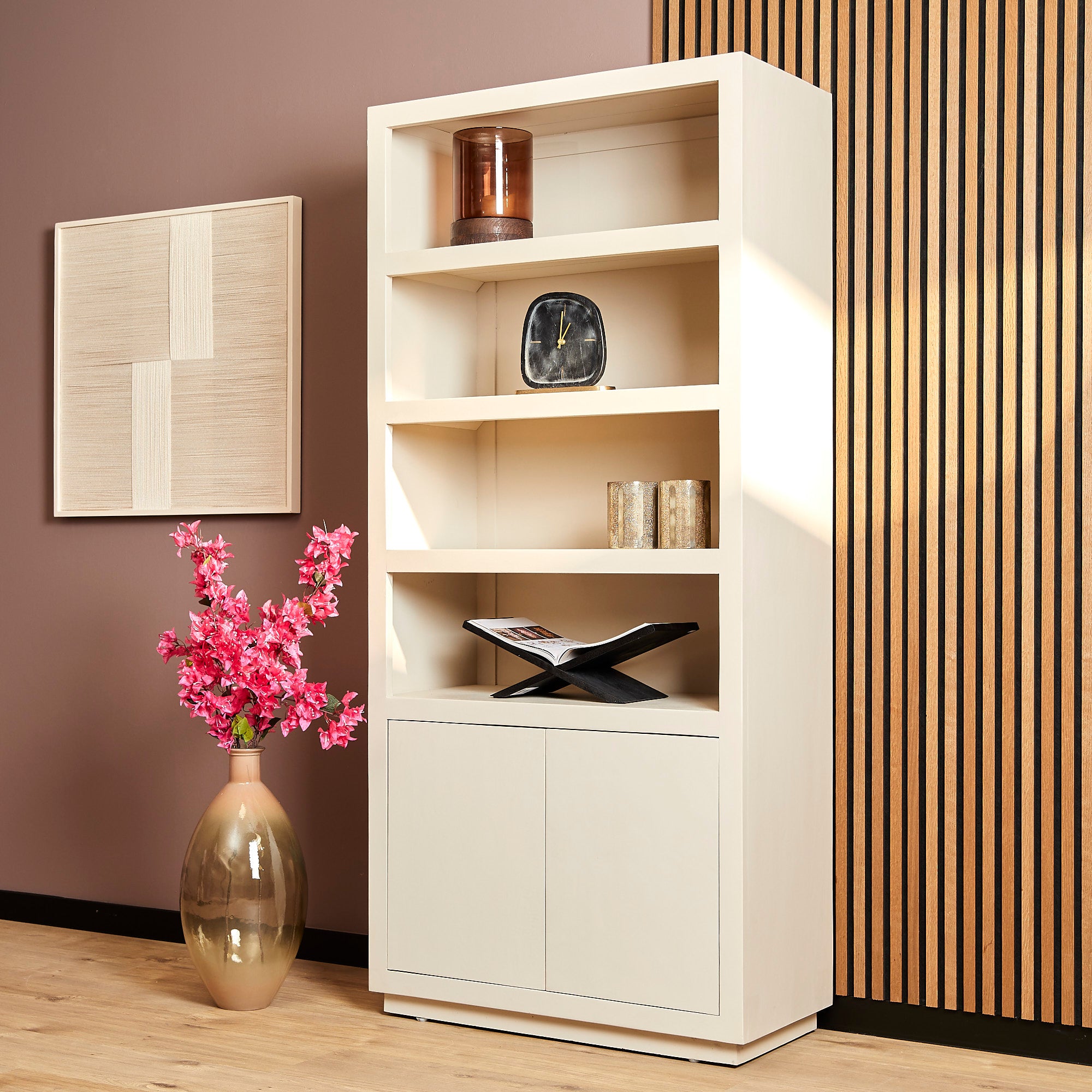 Starfurn boekenkast Brussel – beige – 45x90x200cm