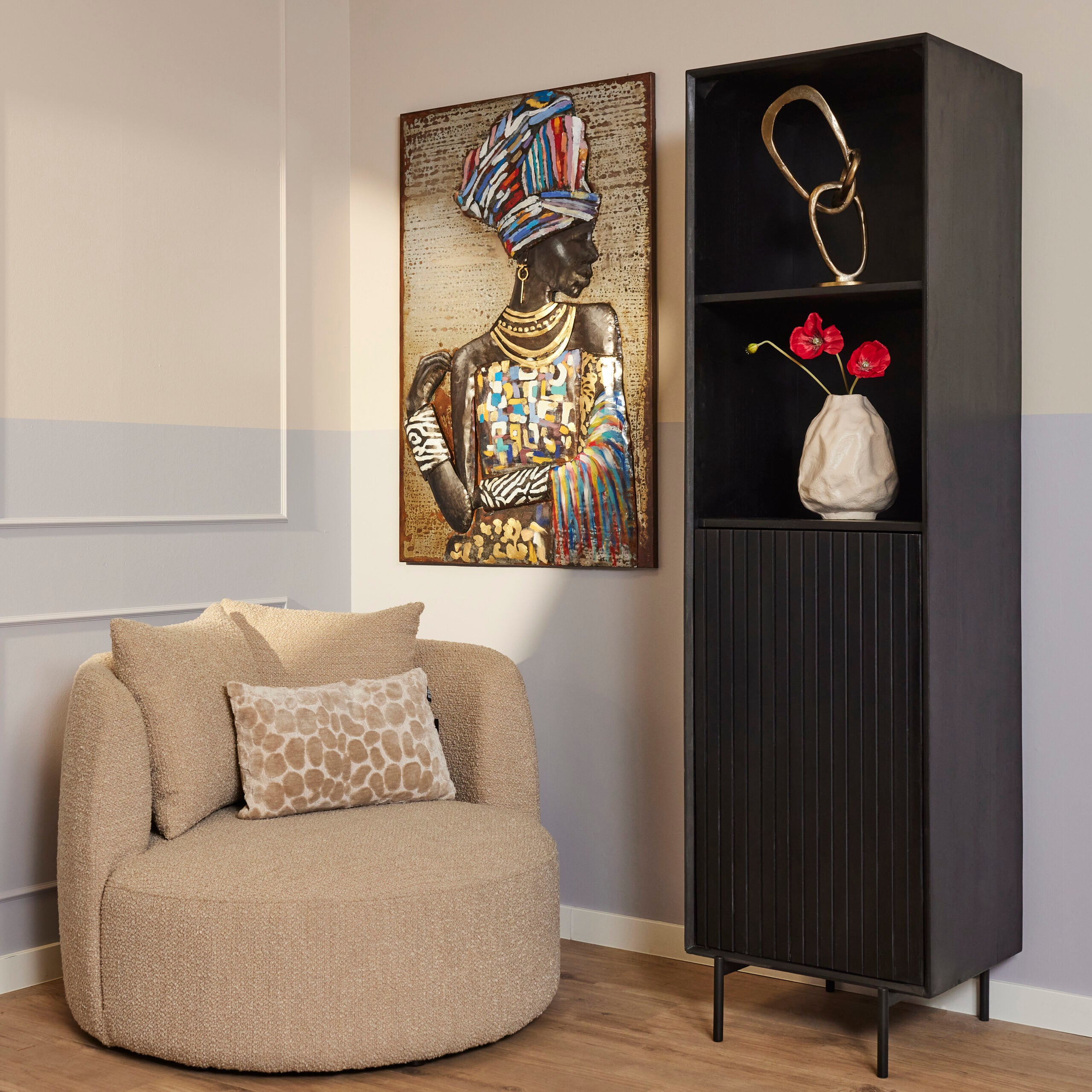 Starfurn boekenkast Madison – zwart – 45x55x200cm