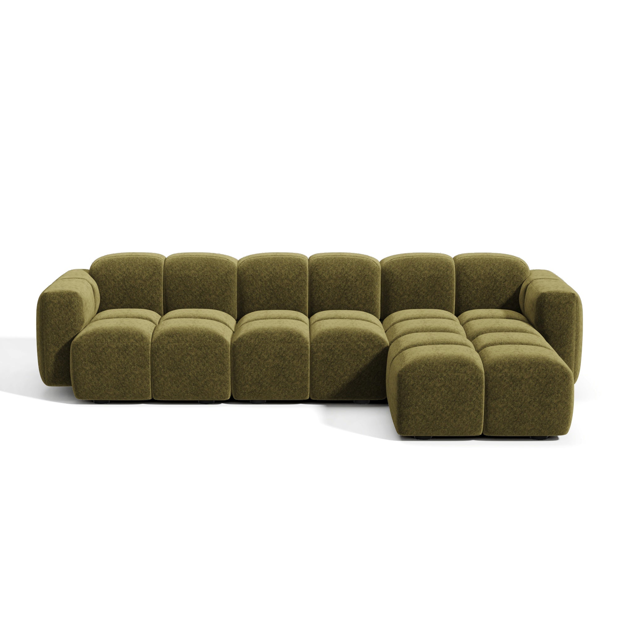 Premium Interiors – Modulaire bank MOSS – fluweel met structuur 258cm