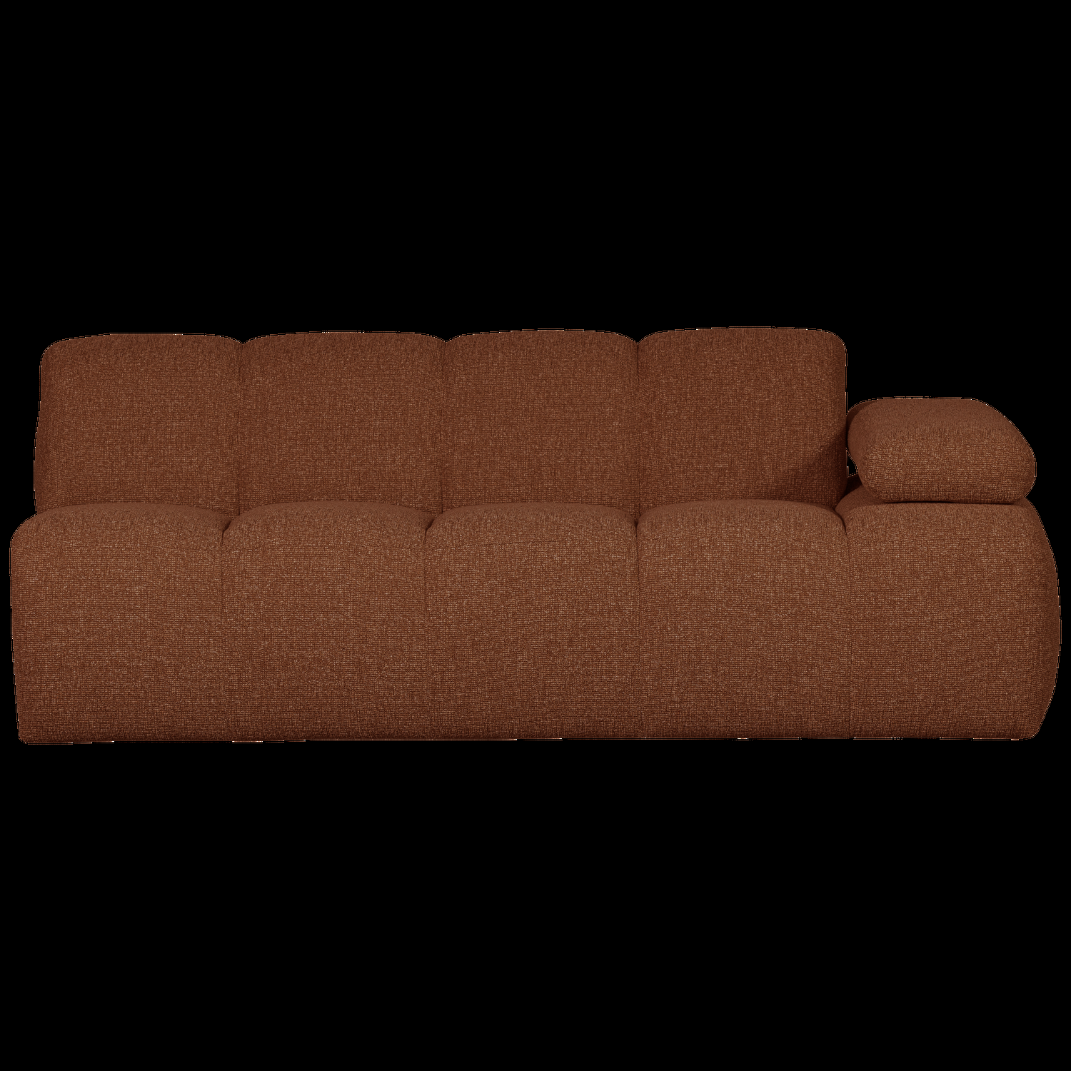 WOOOD 2-zits bank met arm rechts Mojo – Bouclé – Roest Bruin Melange