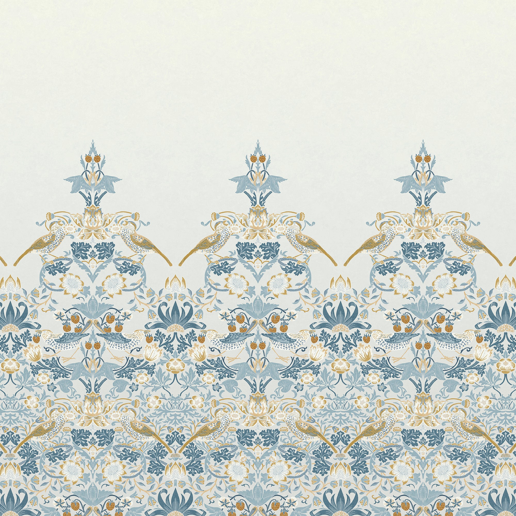 William Morris at Home Fotobehang – Strawberry Thief Soft Blue – 400×2