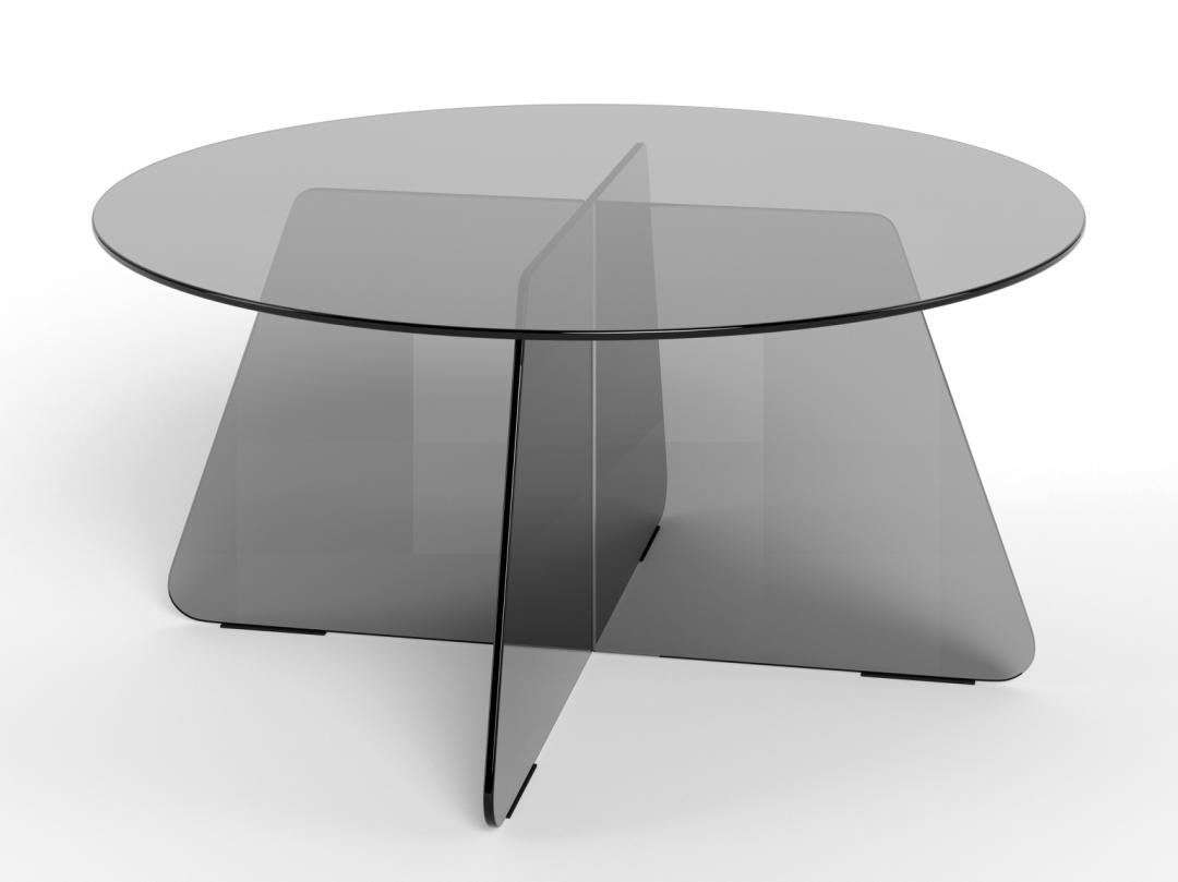 Rebellenclub Circe Salontafel – ø80 cm – Rookglas
