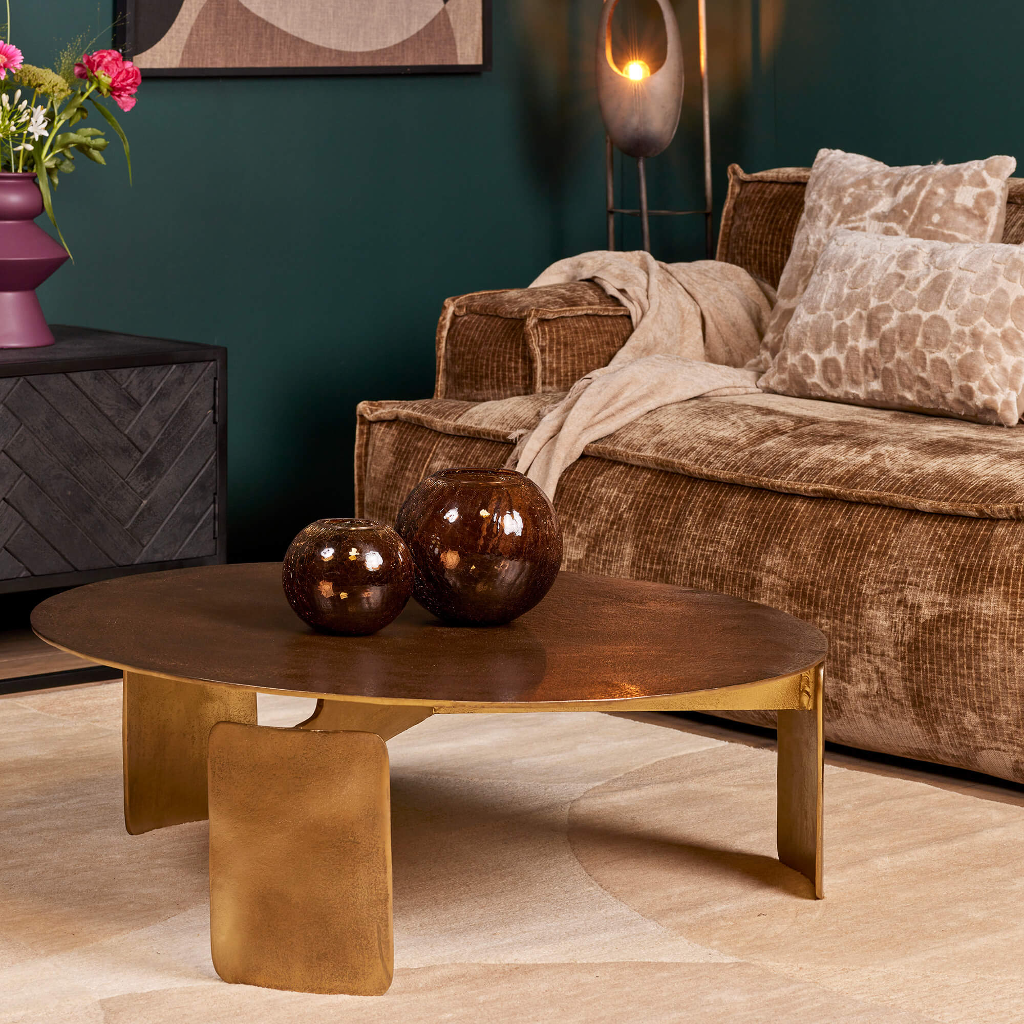 Starfurn salontafel Darwin – brons – 90x90x28cm