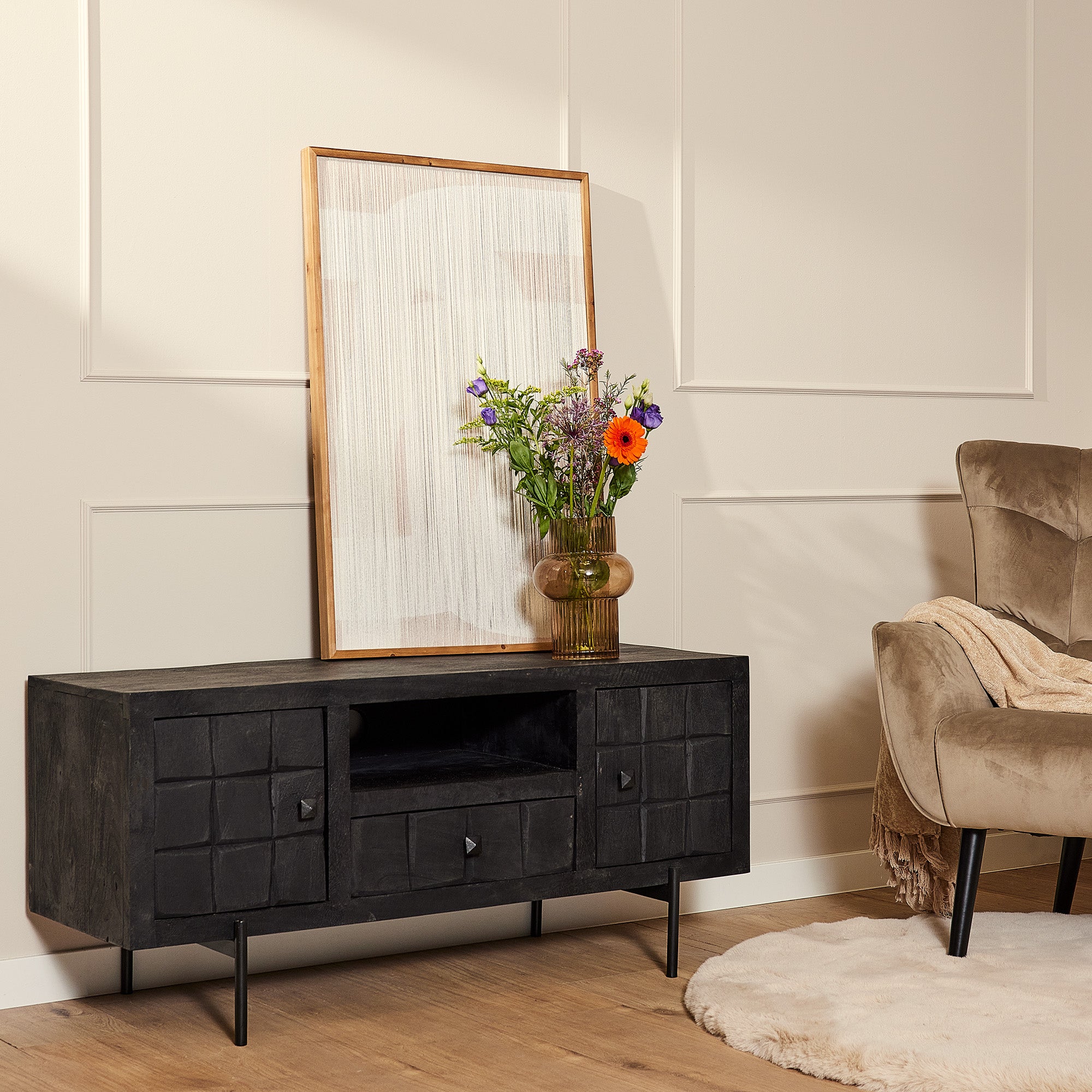 Starfurn tv meubel Brandy – zwart – 40x120x55cm