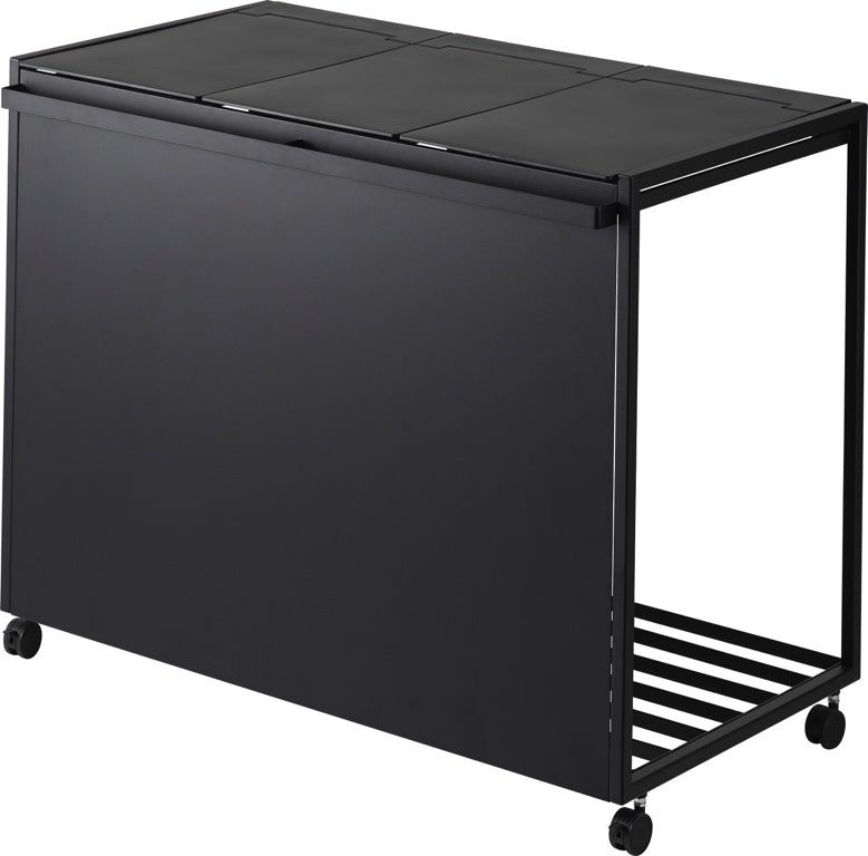 Yamazaki Afvalscheidingsprullenbak met wielen – 3 comp – Tower – Zwart