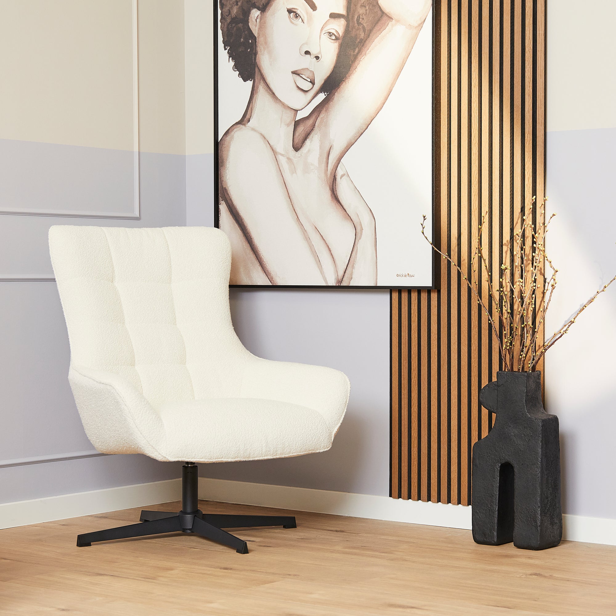 Starfurn fauteuil Nora – wit – 85x81x99cm