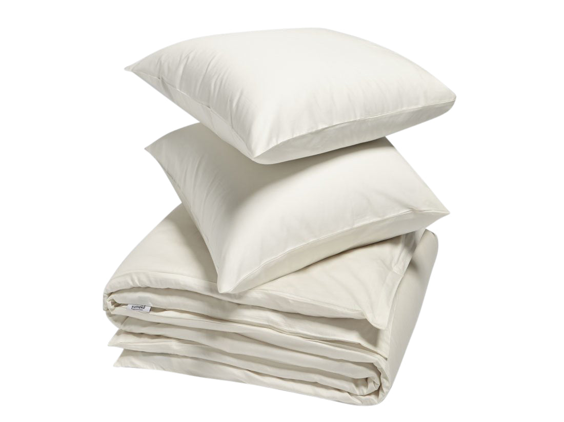 Yumeko dekbedovertrek katoen satijn warm white 200×220 + 2/60×70