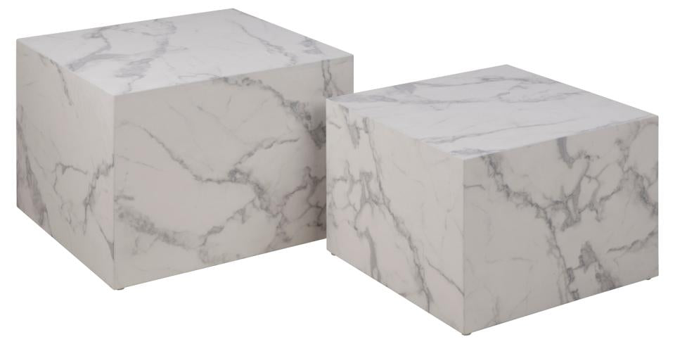 BRAM Salontafel Gubbio – 58 x 58 cm – Wit – Set van twee