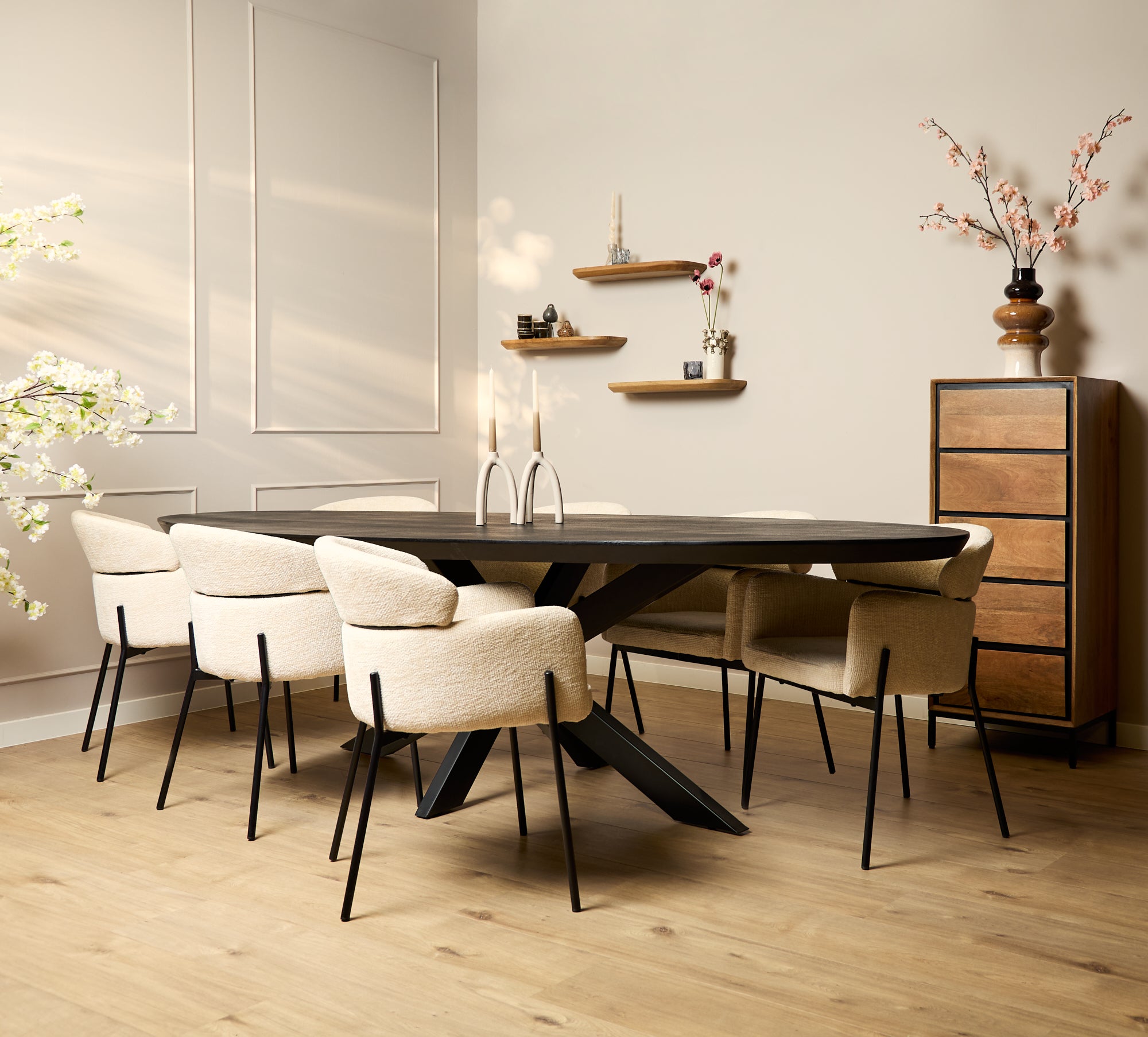 Starfurn eettafel Brandy – zwart – 110x240x76cm