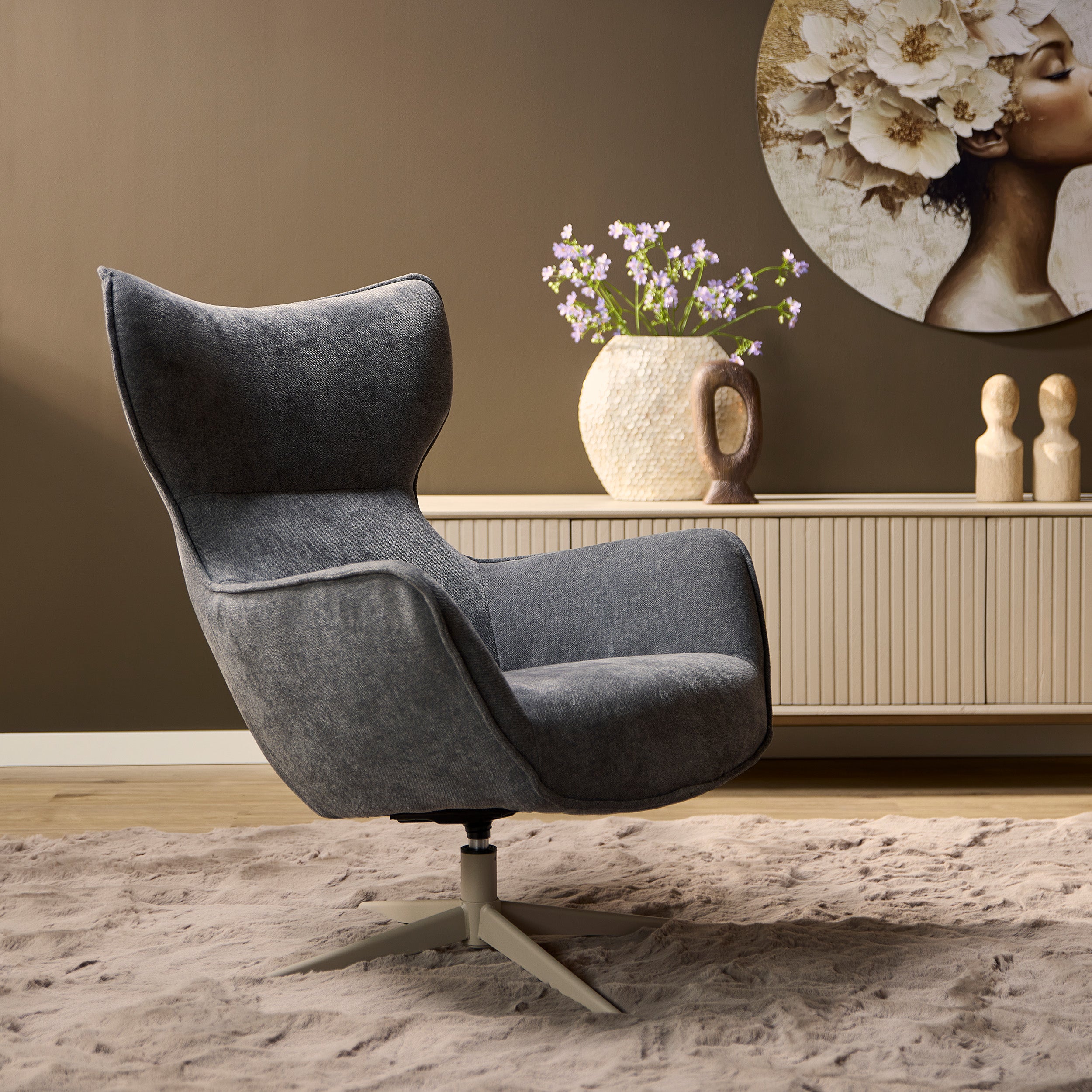 Starfurn fauteuil Julia – grijs – 78x76x102cm