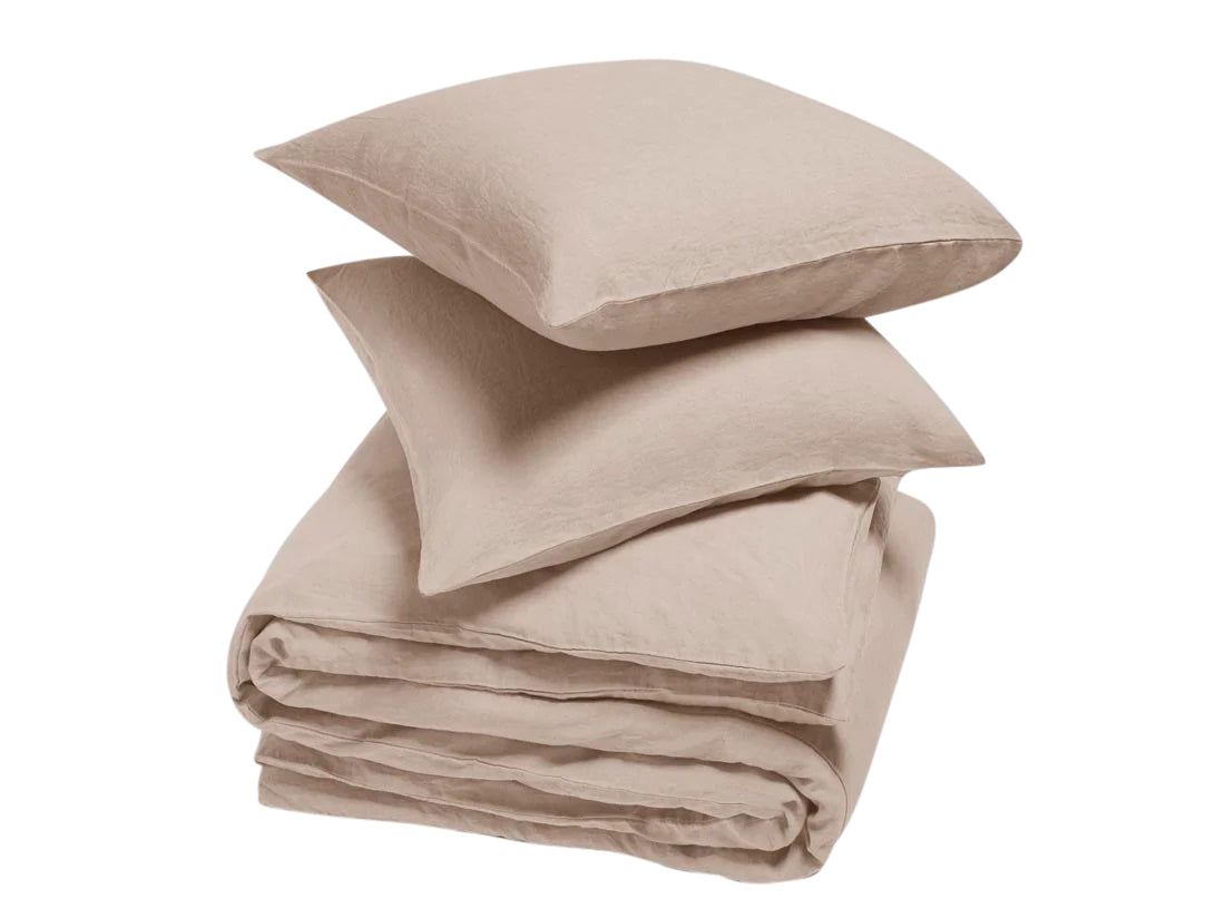 Yumeko dekbedovertrek gewassen linnen dusty rose 240×220 + 2/60×70