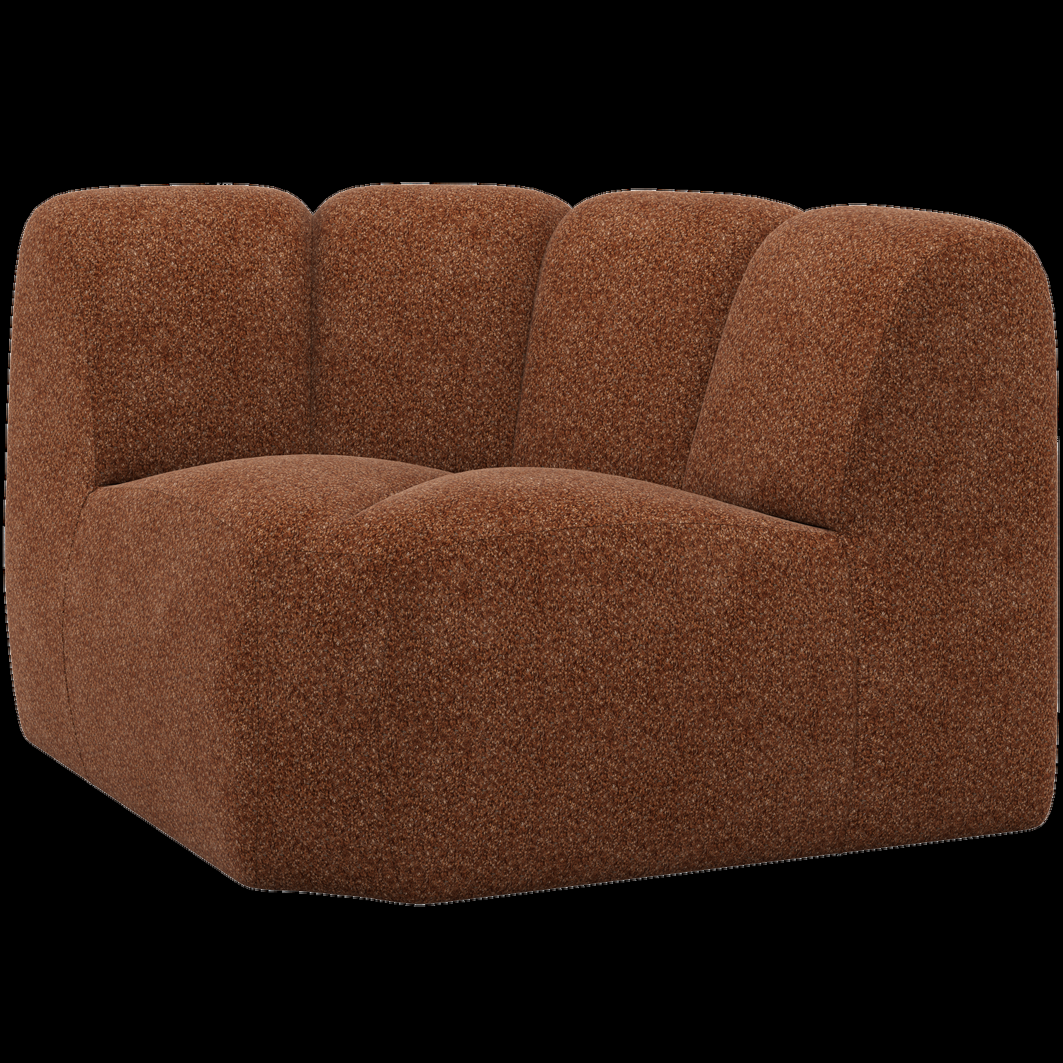 WOOOD bank hoekelement Mojo – Wollig – Roestbruin – 74x110x110