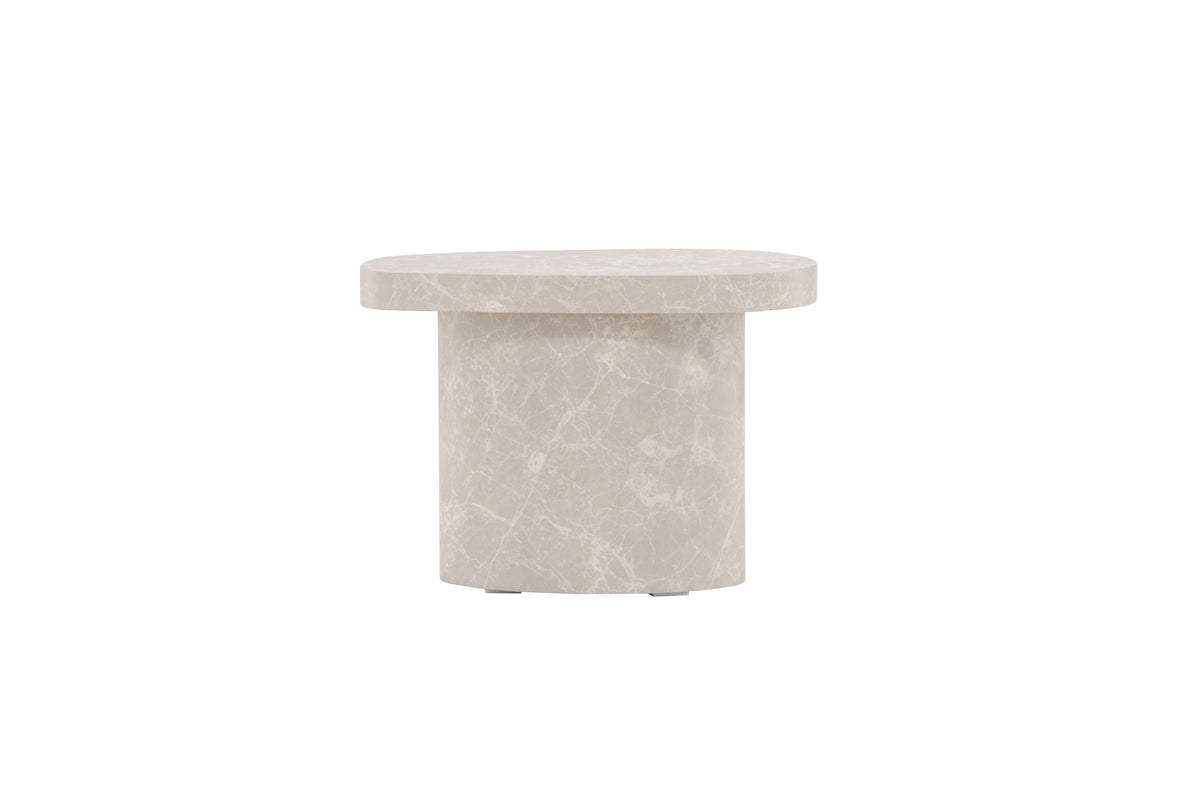 BRAM Bijzettafel Bovey – 50 x 30 cm – Lichtgrijs Marmerlook