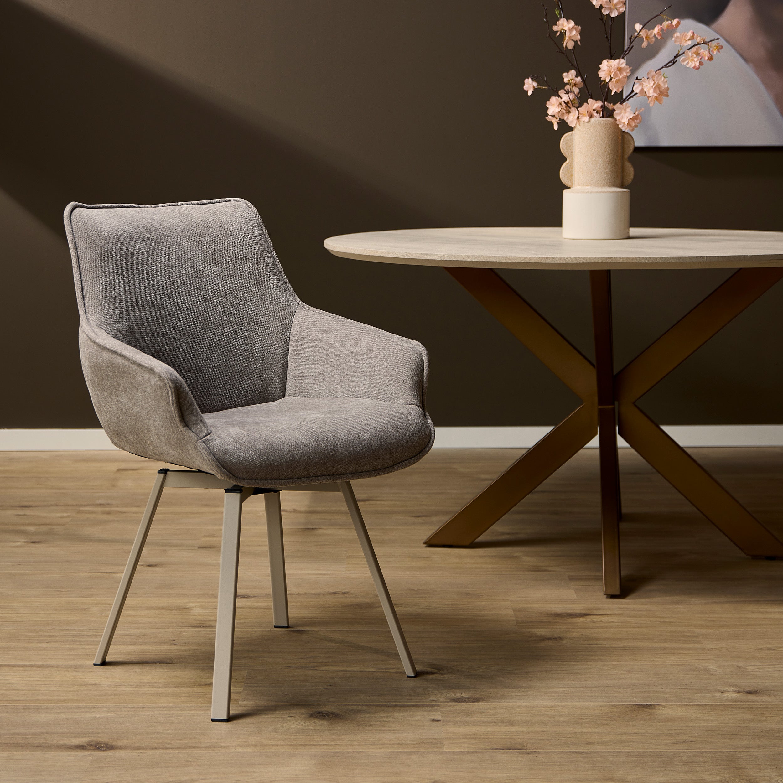 Starfurn eetkamerstoel Mees – taupe – 62,5x57x86,5cm