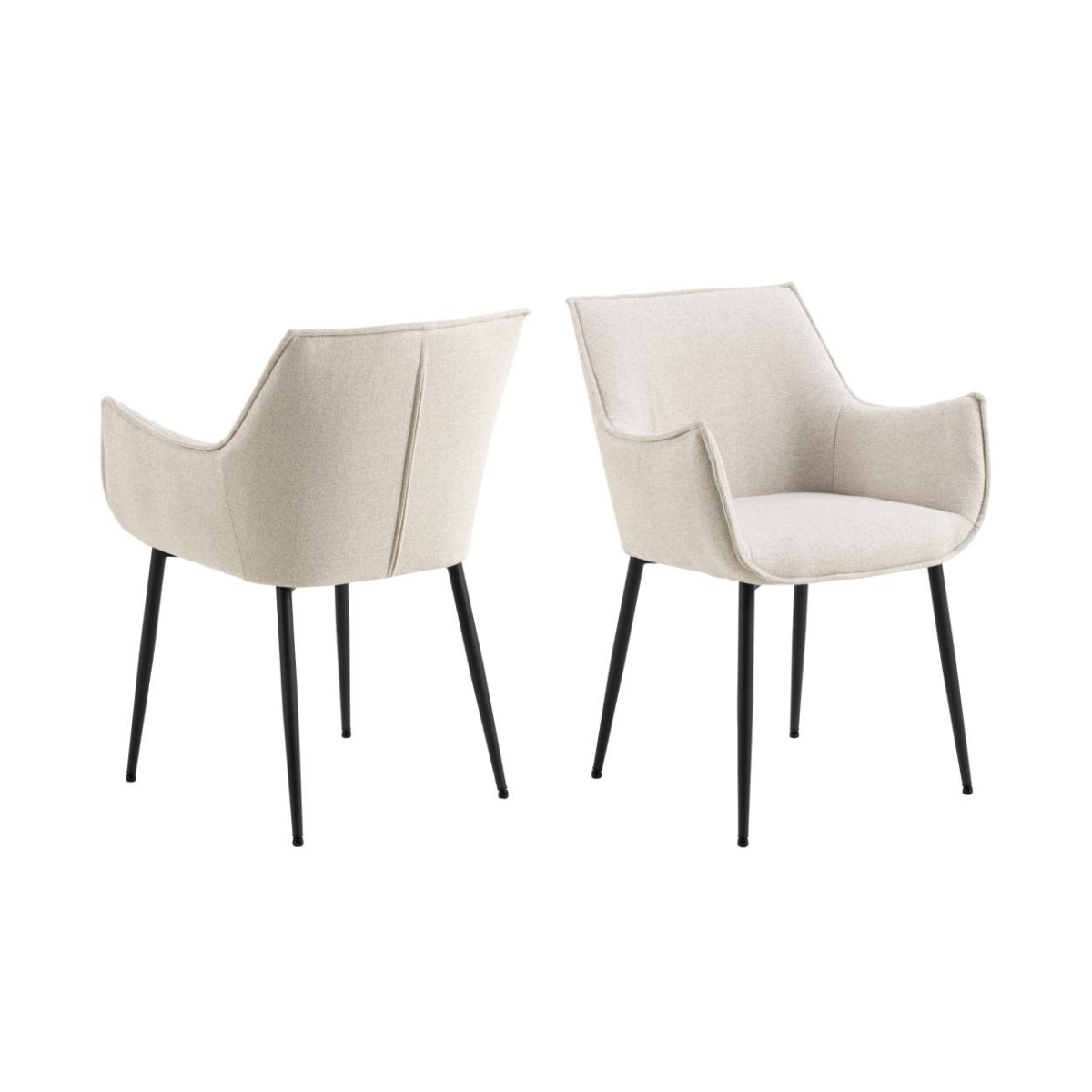 Rebellenclub Eetkamerstoel Lismore – Set Van 2 – Beige