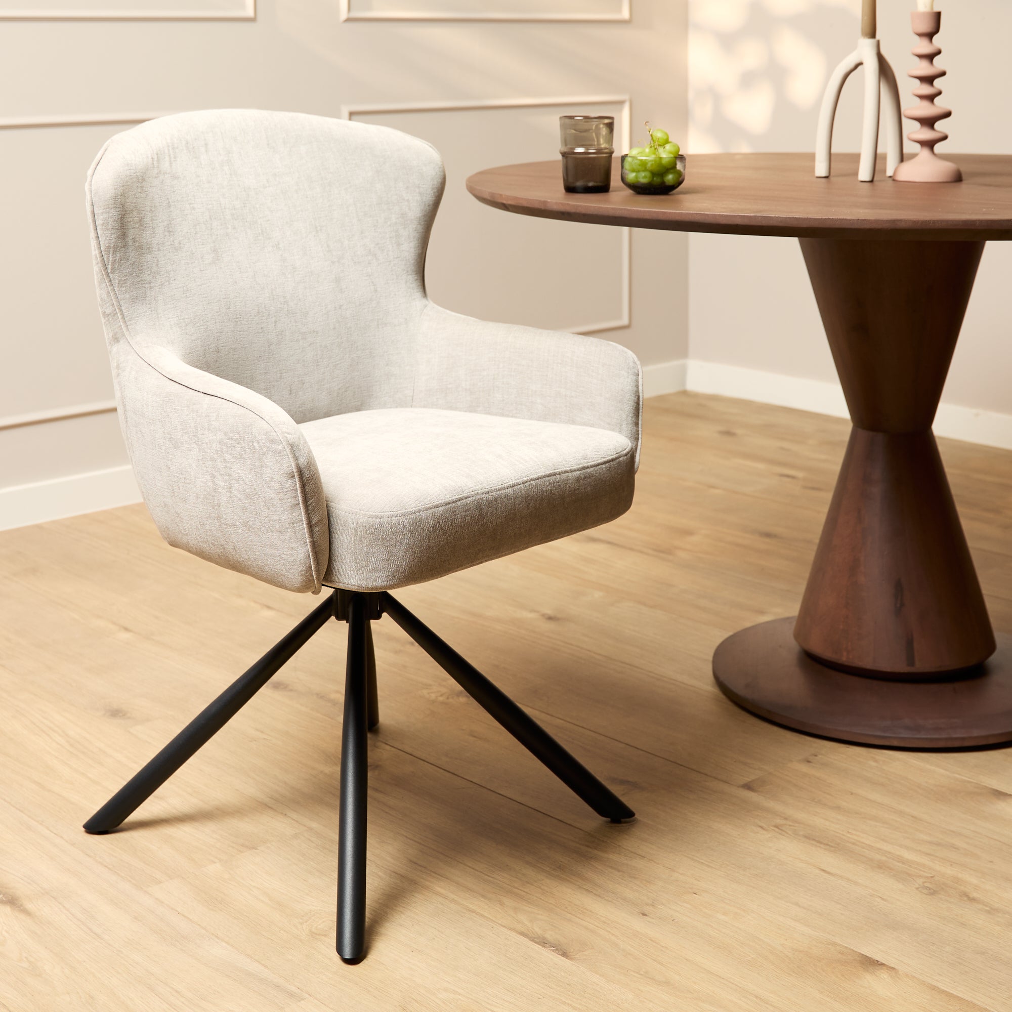 Starfurn eetkamerstoel Hanna – beige – 65x62x89cm