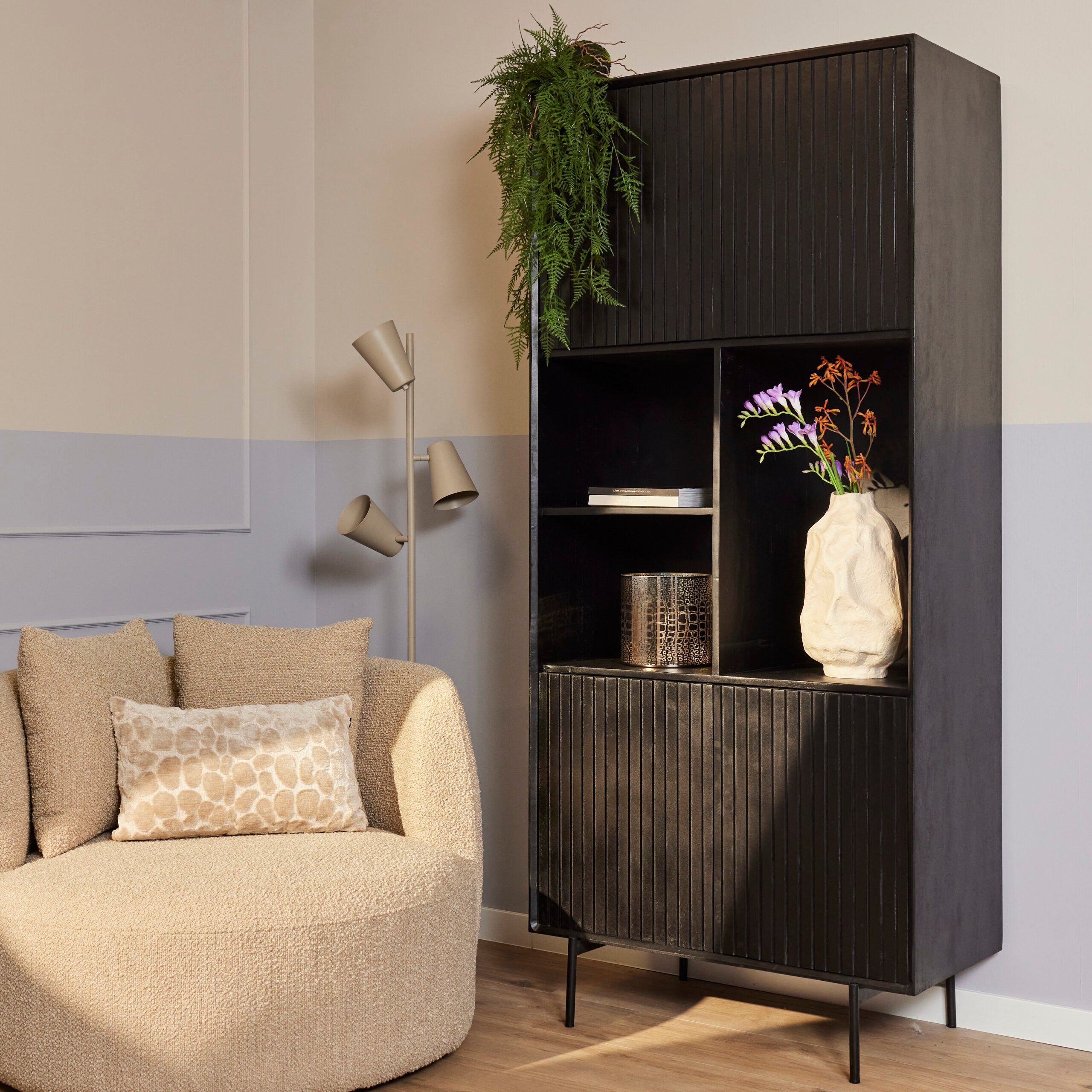 Starfurn vakkenkast Madison – zwart – 45x90x200cm