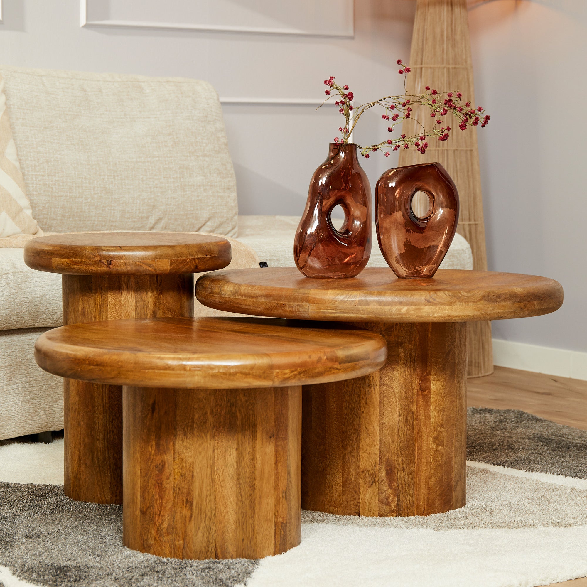 Starfurn salontafel Maya – bruin – 70x70x45cm