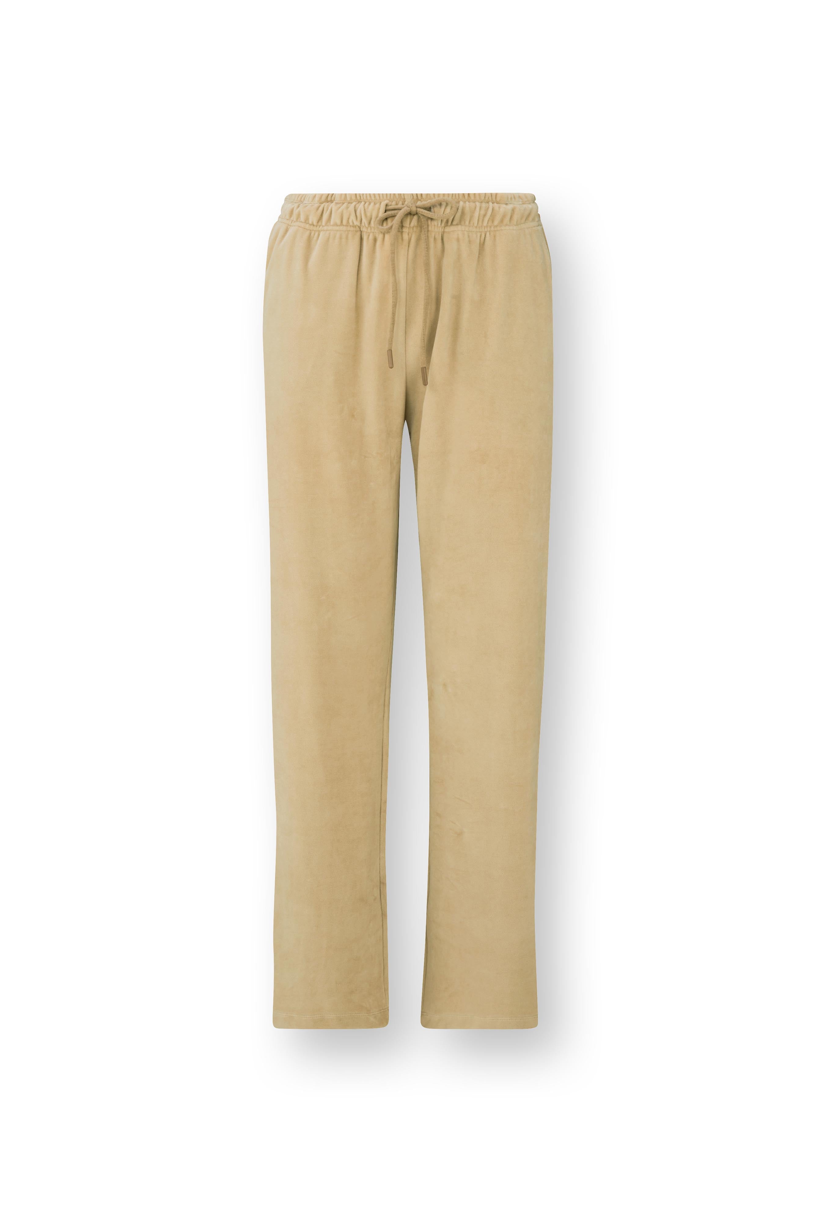 Pip Studio – Britta Pyjama Broek Dames – Velvet – Zand – XL