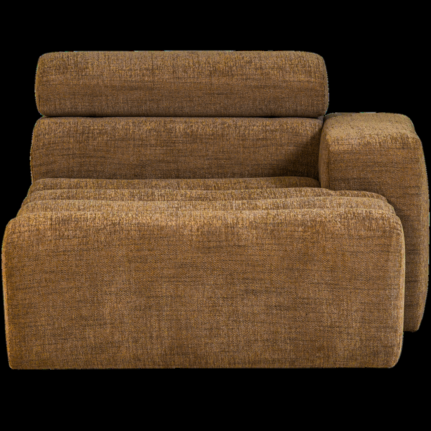 WOOOD chaise longue element arm rechts Novi – Polyester – Karamelbruin