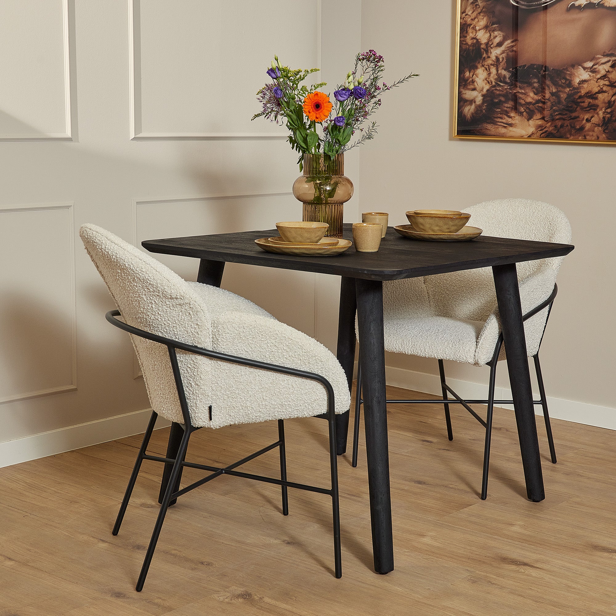 Starfurn eettafel Omaha – zwart – 90x90x40cm