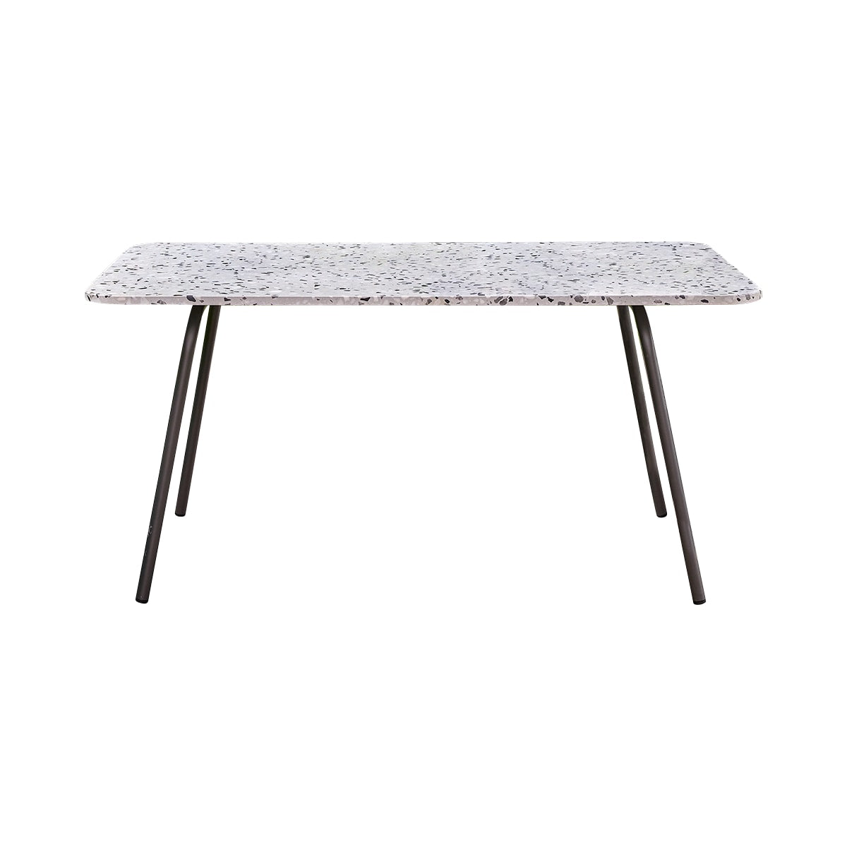 Tikamoon Rechthoekige tuintafel van premium terrazzo en grijs metaal v