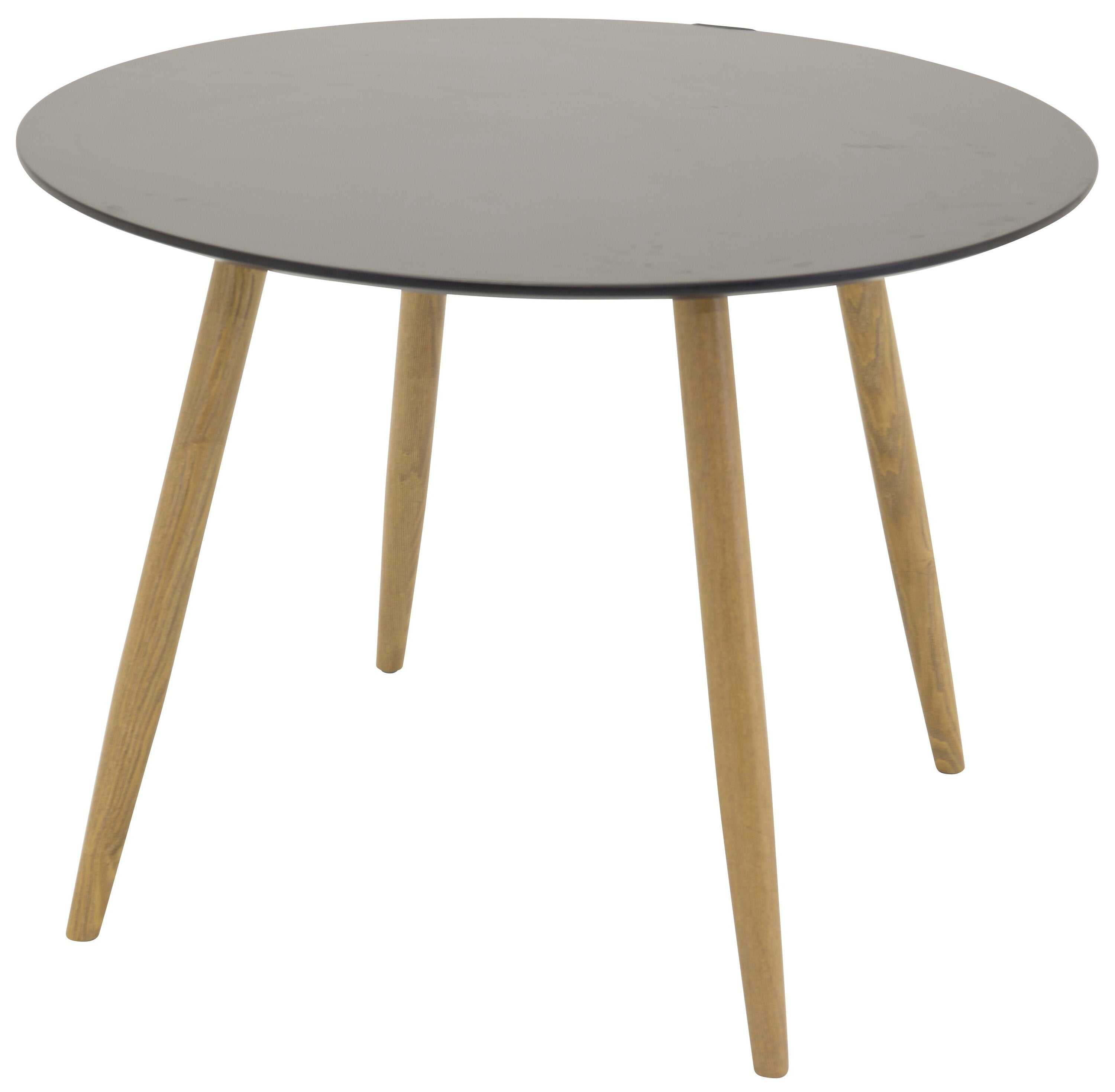 BRAM Eetkamertafel Namu – ø100 cm – Zwart met eiken poten