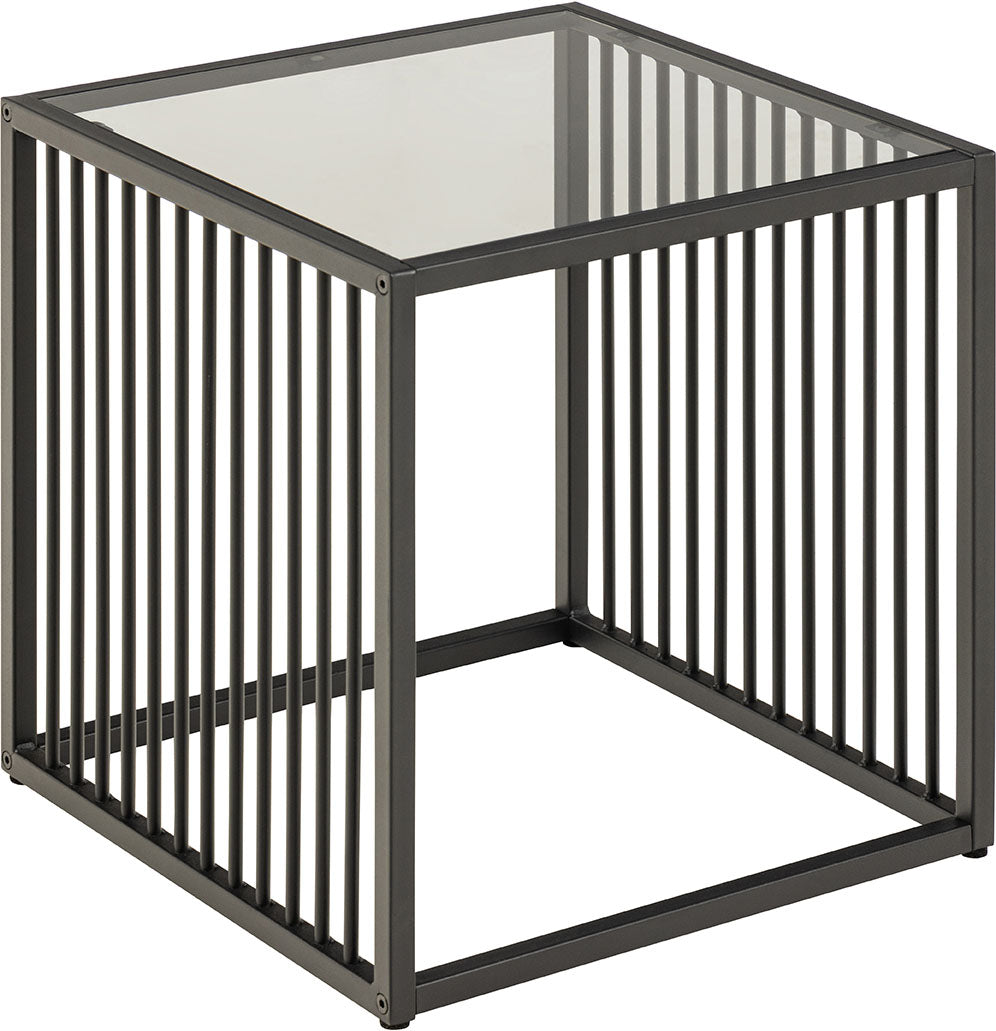 BRAM Bijzettafel Clune – 40 x 40 cm – Smoked Glas