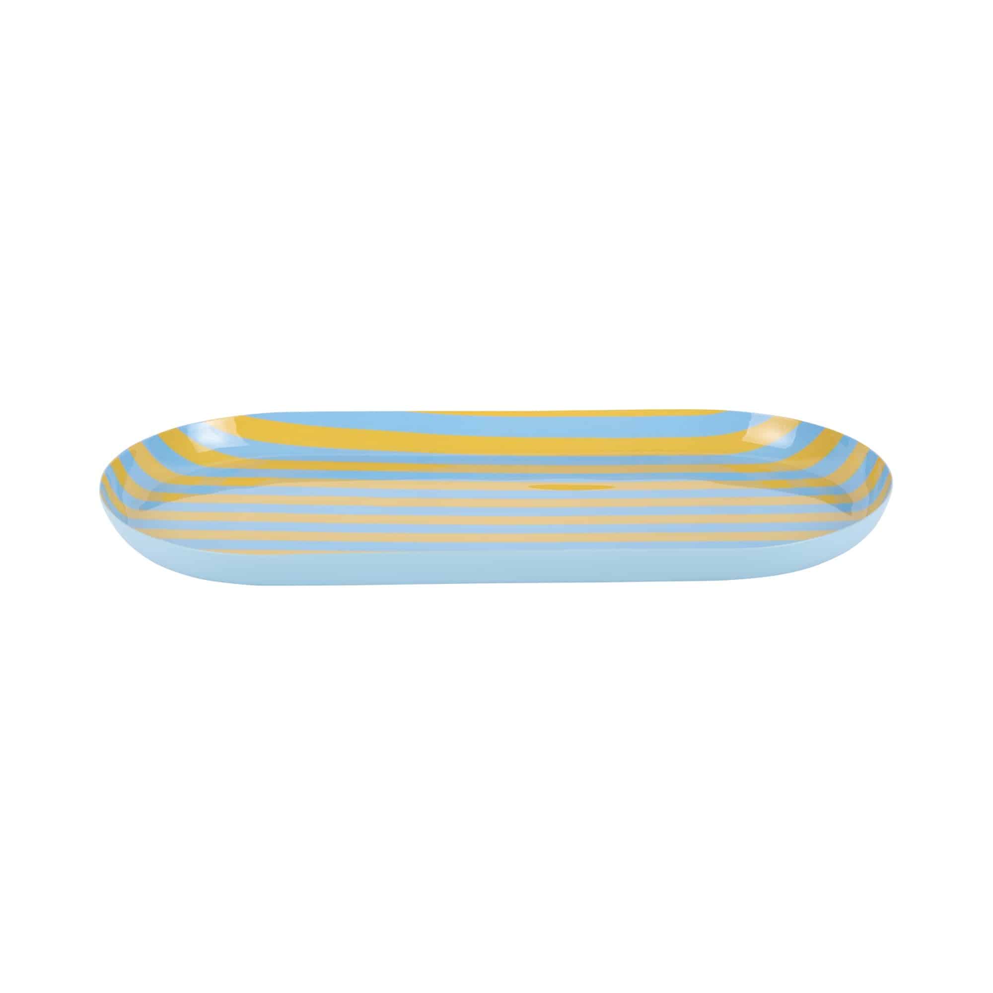 Present Time dienblad Animado Oval Large – geel – 38x18x2.5cm