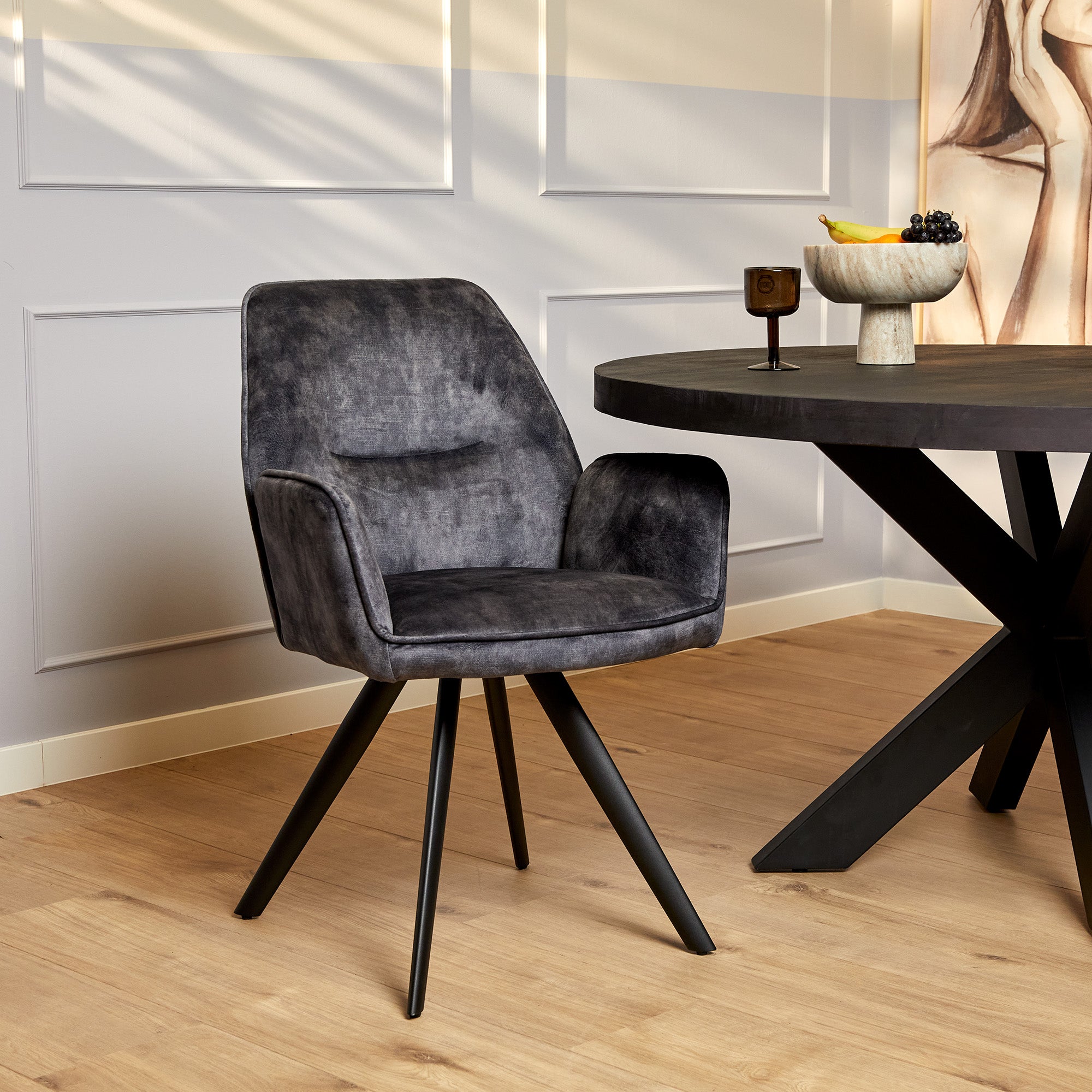 Starfurn eetkamerstoel Nova – grijs – 58x65x64cm