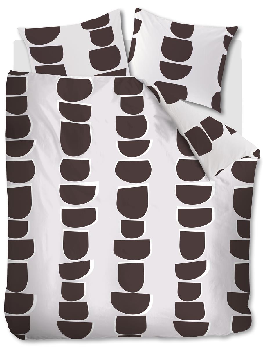 vtwonen Moons dekbedovertrek – Tweepersoons – 200×200/220 cm – Bruin