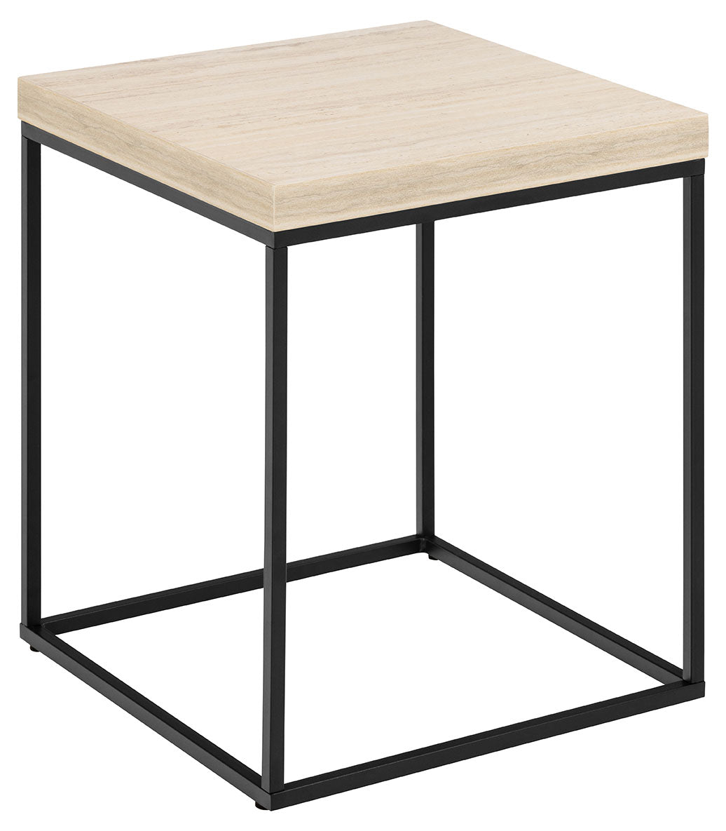 BRAM Salontafel Jolyn – 40 x 40cm – Beige Marmer Look