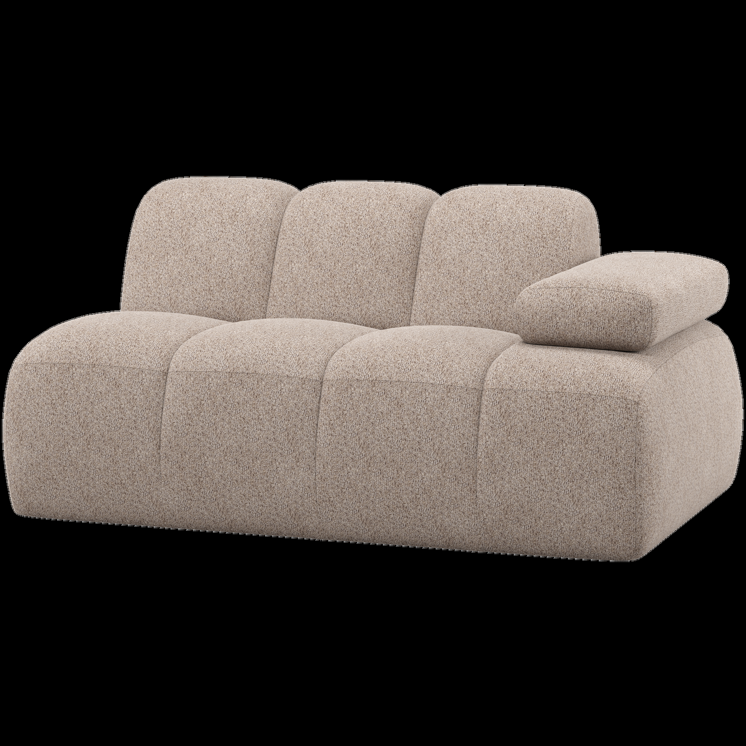 WOOOD 1,5-zits element bank arm rechts Mojo – Wollig – Donkerzand – 74