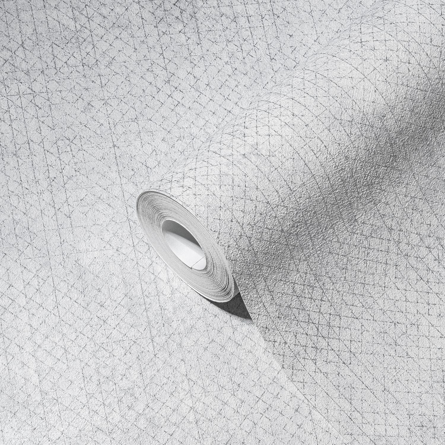 A.S. Création behang effen grijs, zilver en metallic – 53 cm x 10.05 m