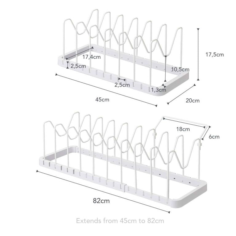 Yamazaki Keukenkast Organiser voor Pannen en Deksels – Tower – Wit