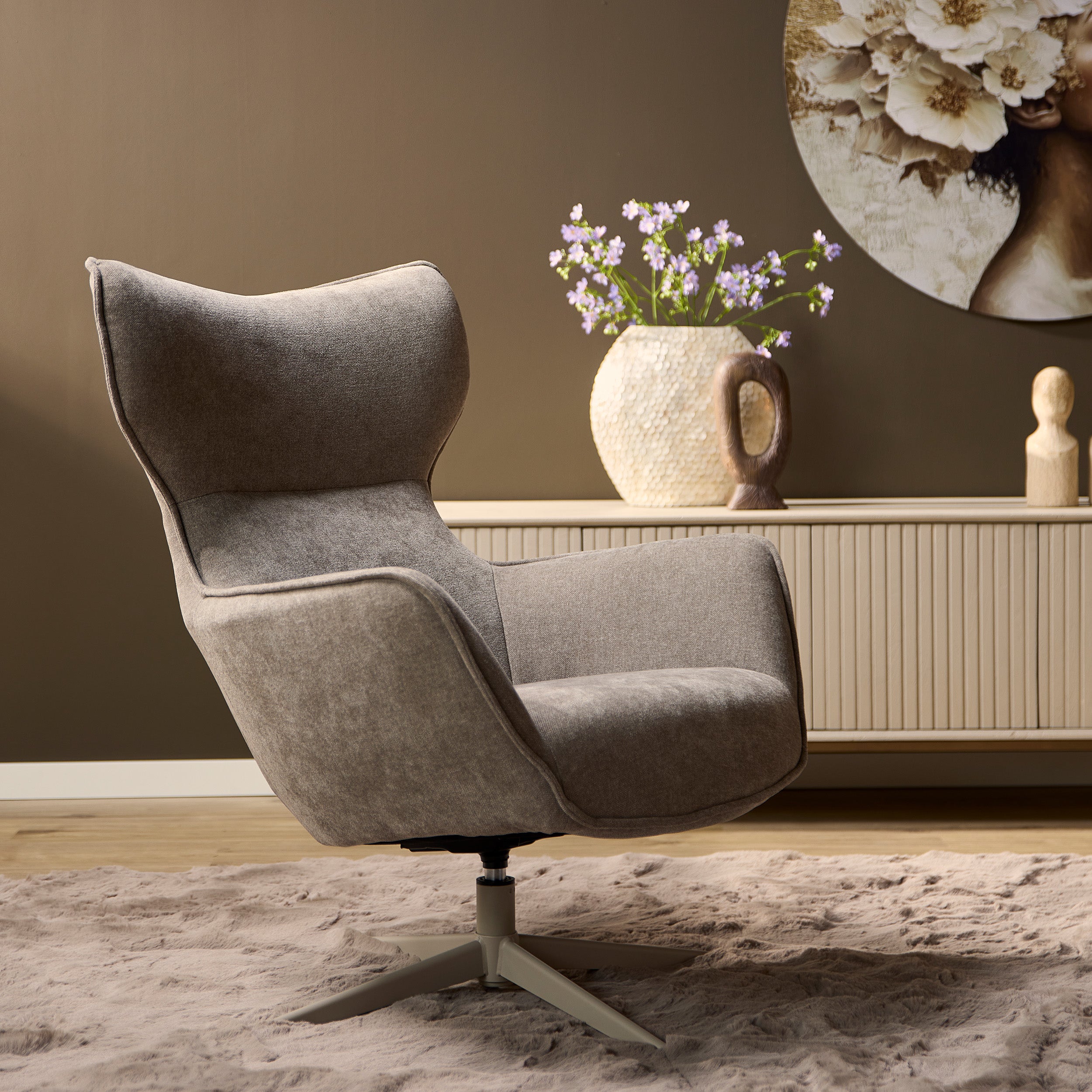 Starfurn fauteuil Julia – taupe – 78x76x102cm