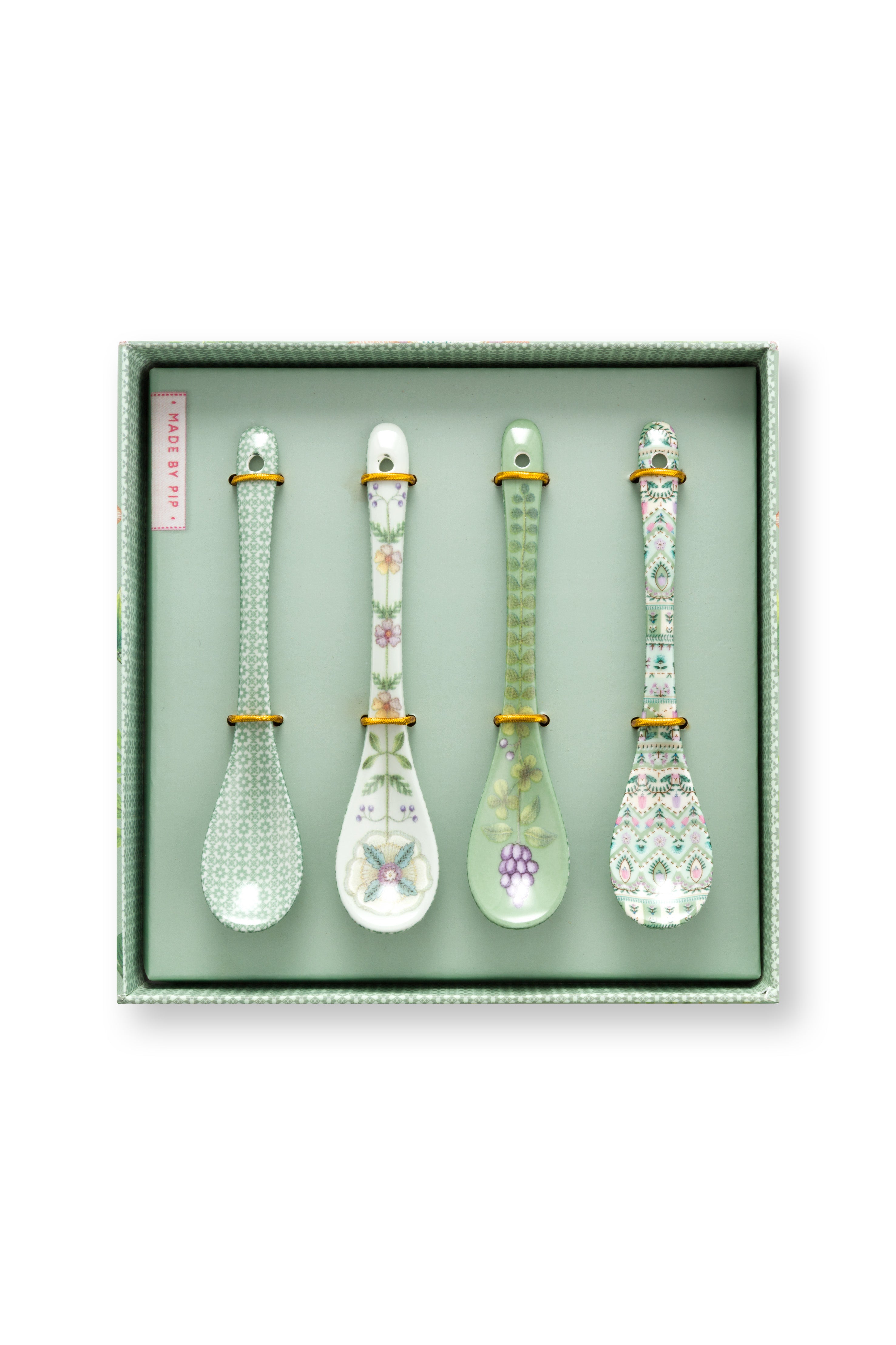 Pip Studio Theelepels Lily&Lotus – Porselein – Lichtgroen – Set van 4