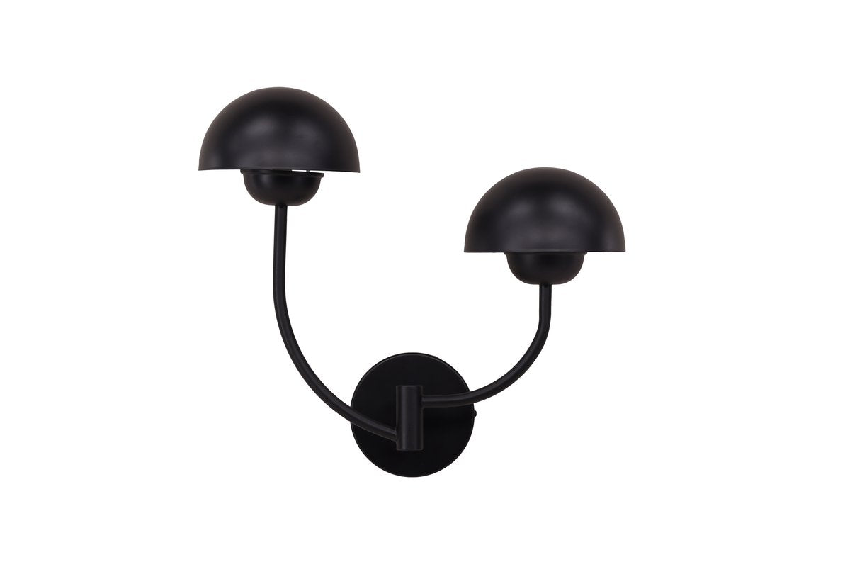 Rebellenclub Wandlamp Sikfors – zwart – Ø 15 cm