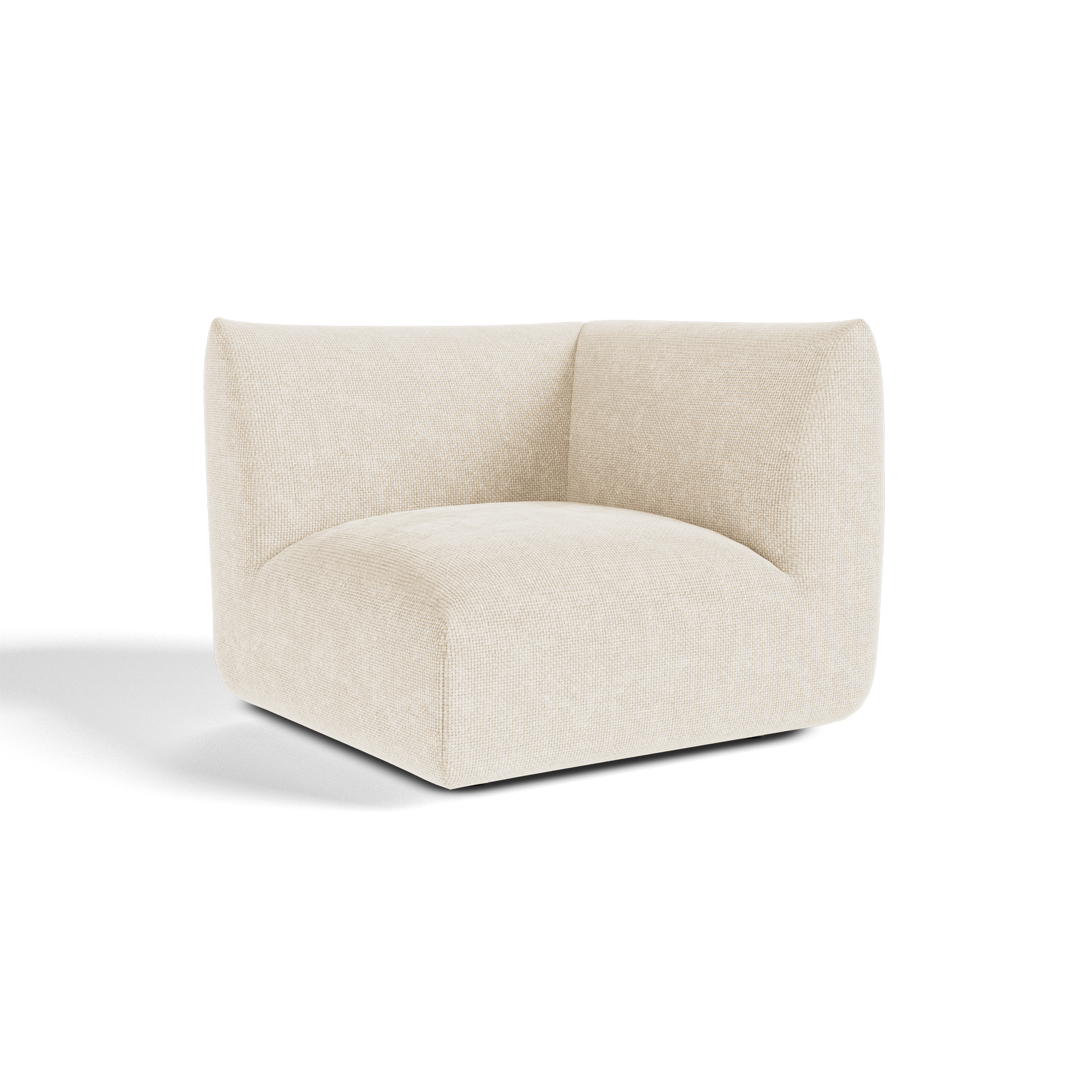 Sia Home – Omkeerbare hoekmodule NOOMA – chenille fluweel crème 97cm