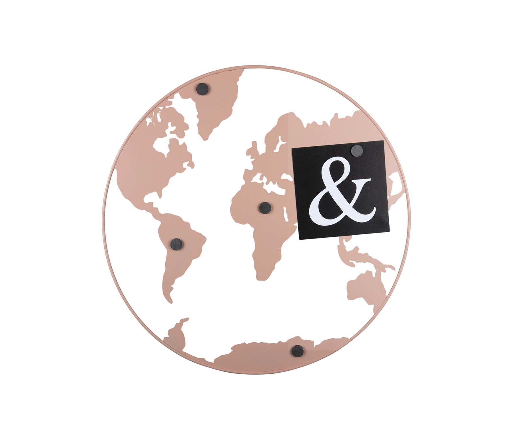 Present Time prikbord World Map – roze – Ø50cm