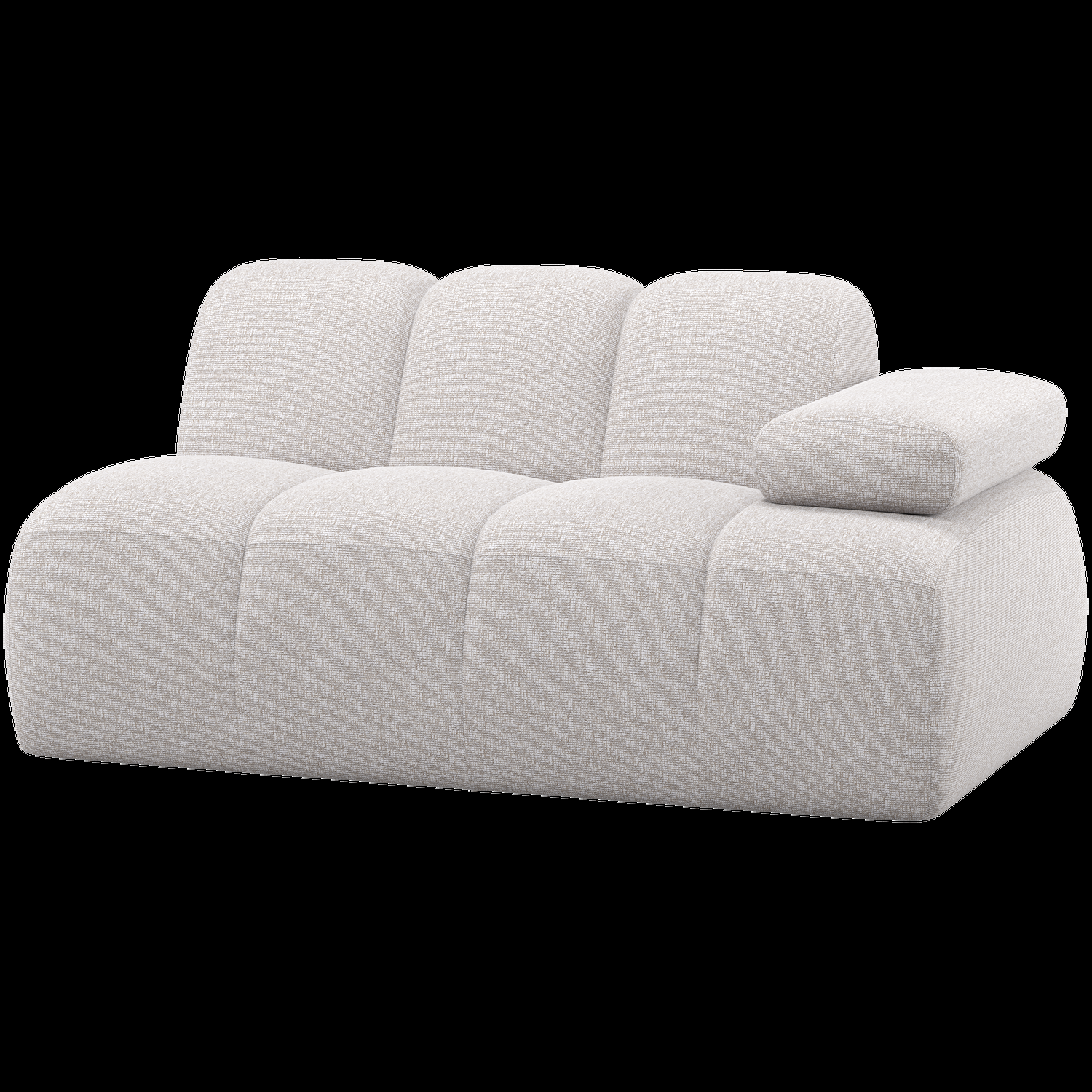 WOOOD 1,5-zits element bank arm rechts Mojo – Bouclé – Ecru Melange –