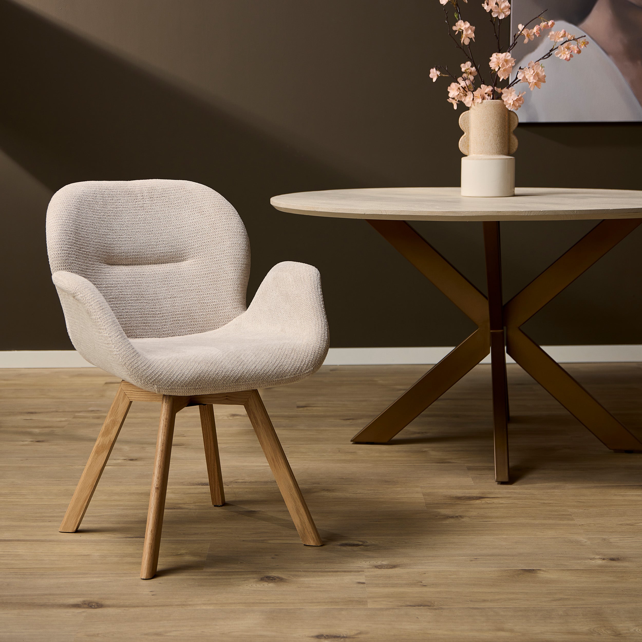 Starfurn eetkamerstoel Jesse – beige – 61x59x85cm