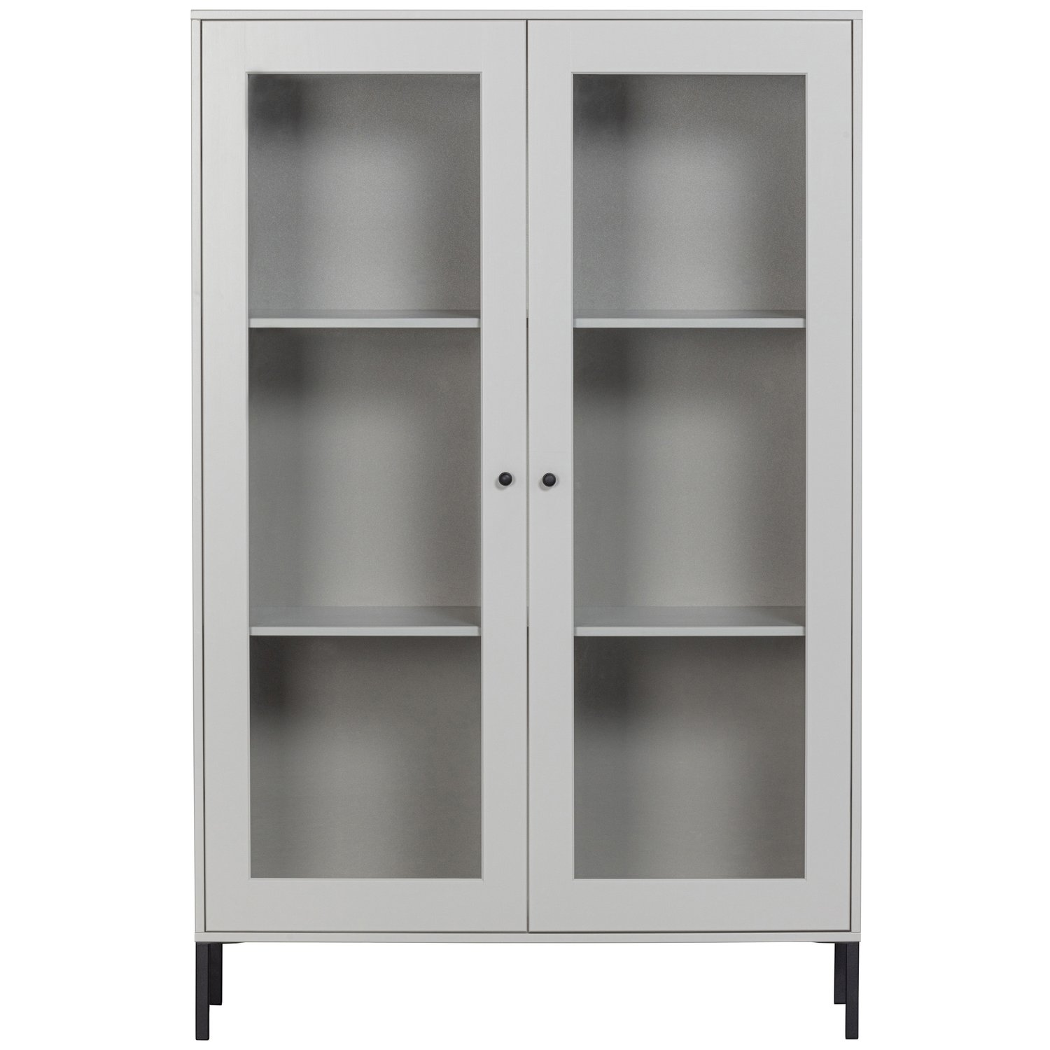 WOOOD vitrinekast Xam – Grenen – Wolkengrijs – 155x100x40