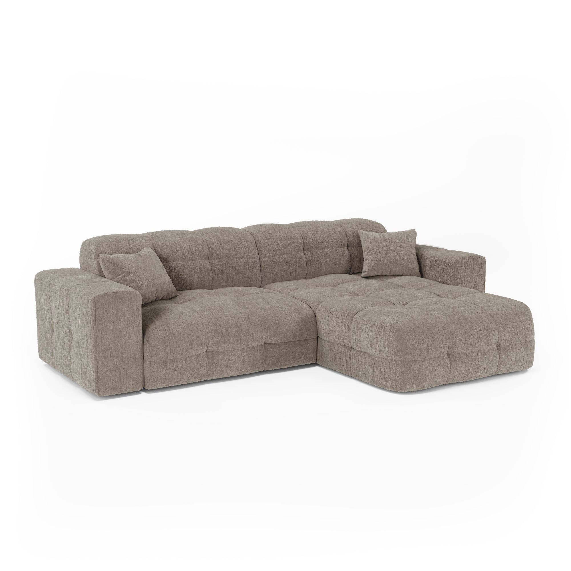 Premium Interiors – Rechthoekige bank COCOON – fluweel met reliëf mol