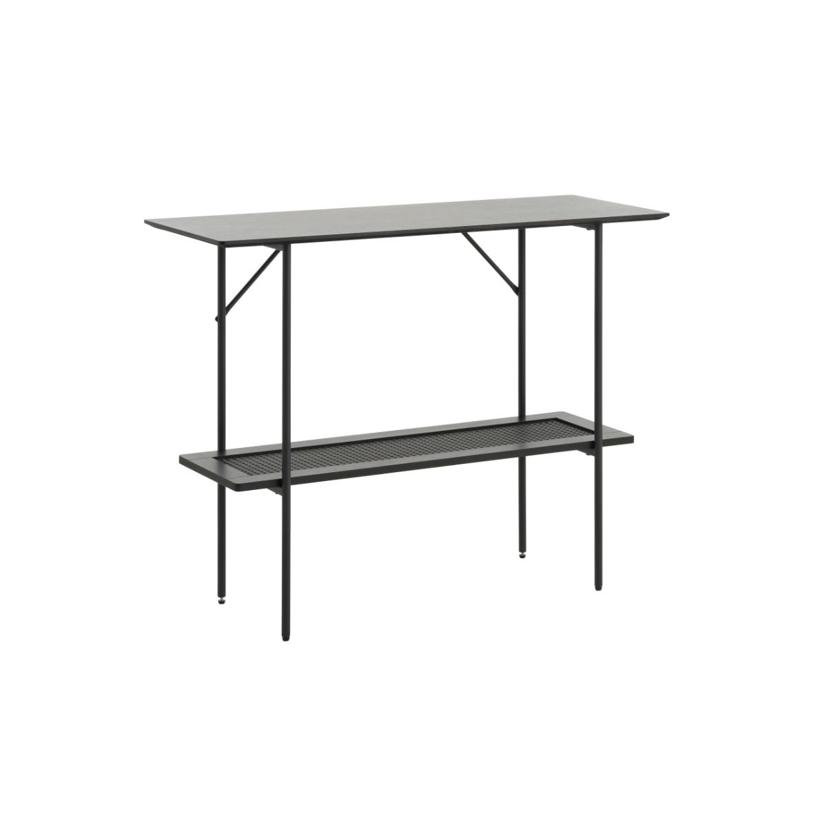 Rebellenclub Sidetable Berley – 100 x 37 cm – Zwart met Rattan