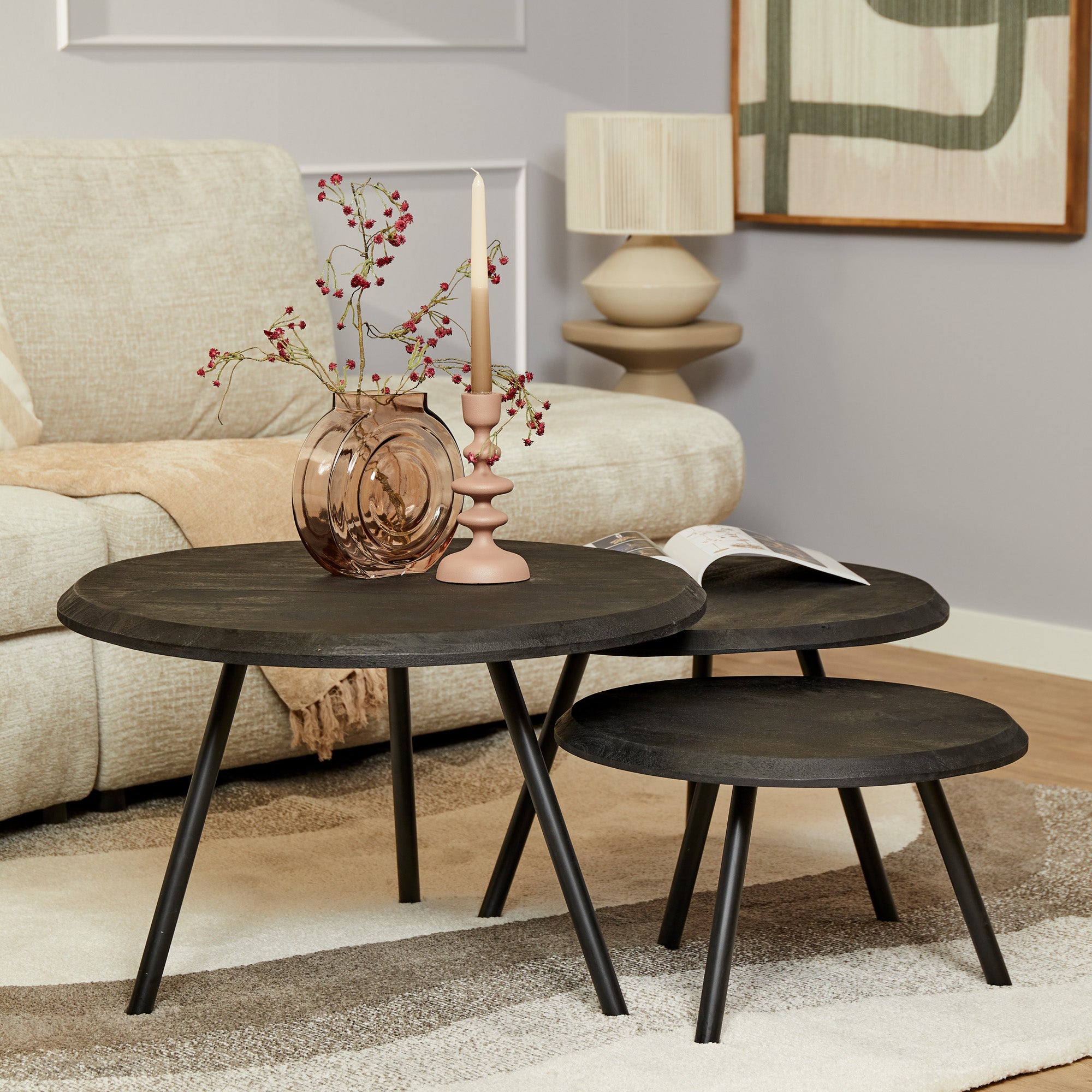 Starfurn salontafel Ohio – zwart – 70x70x45cm